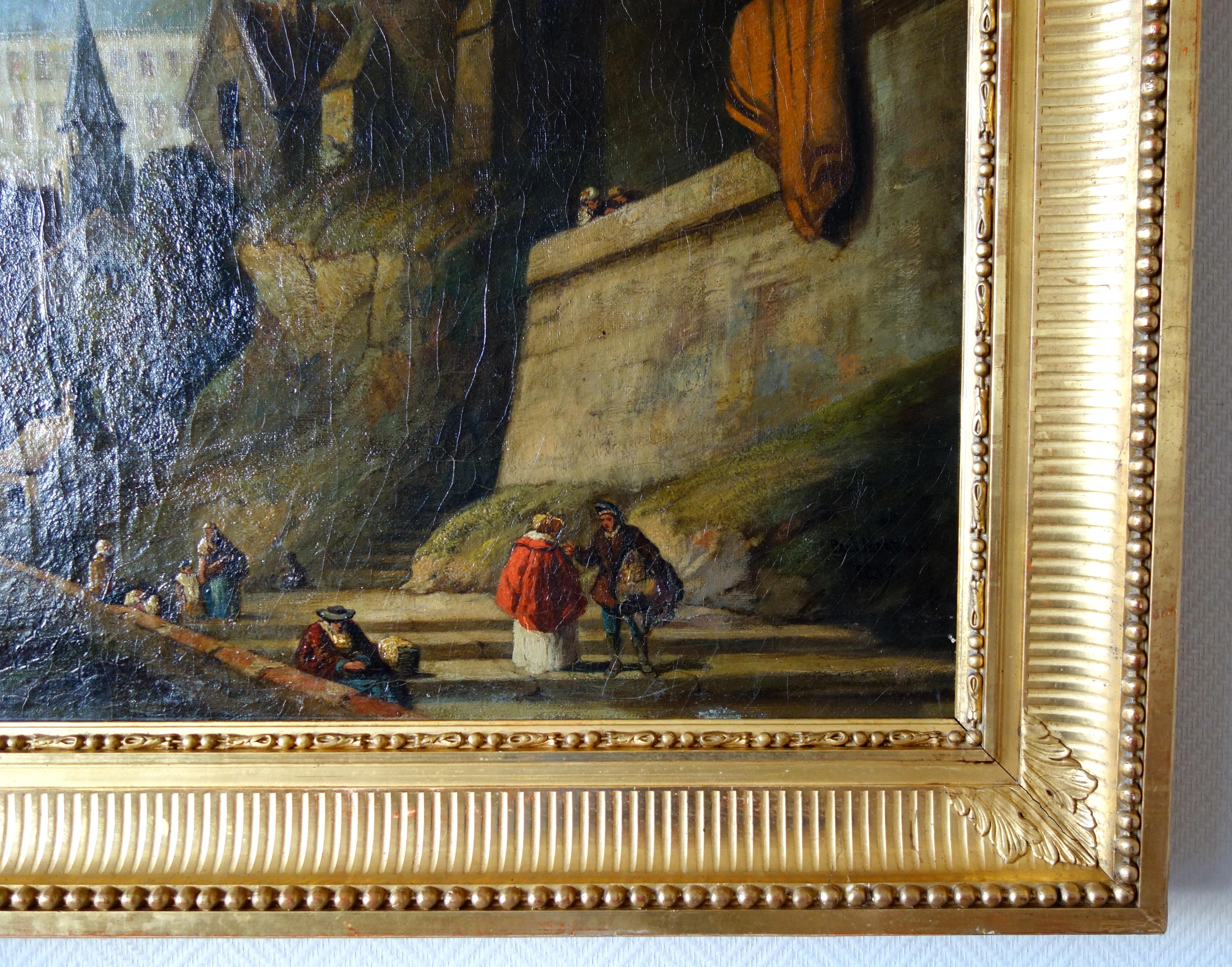 19th century French school, large painting signed Joseph Paul Martin dated 1857 For Sale 3