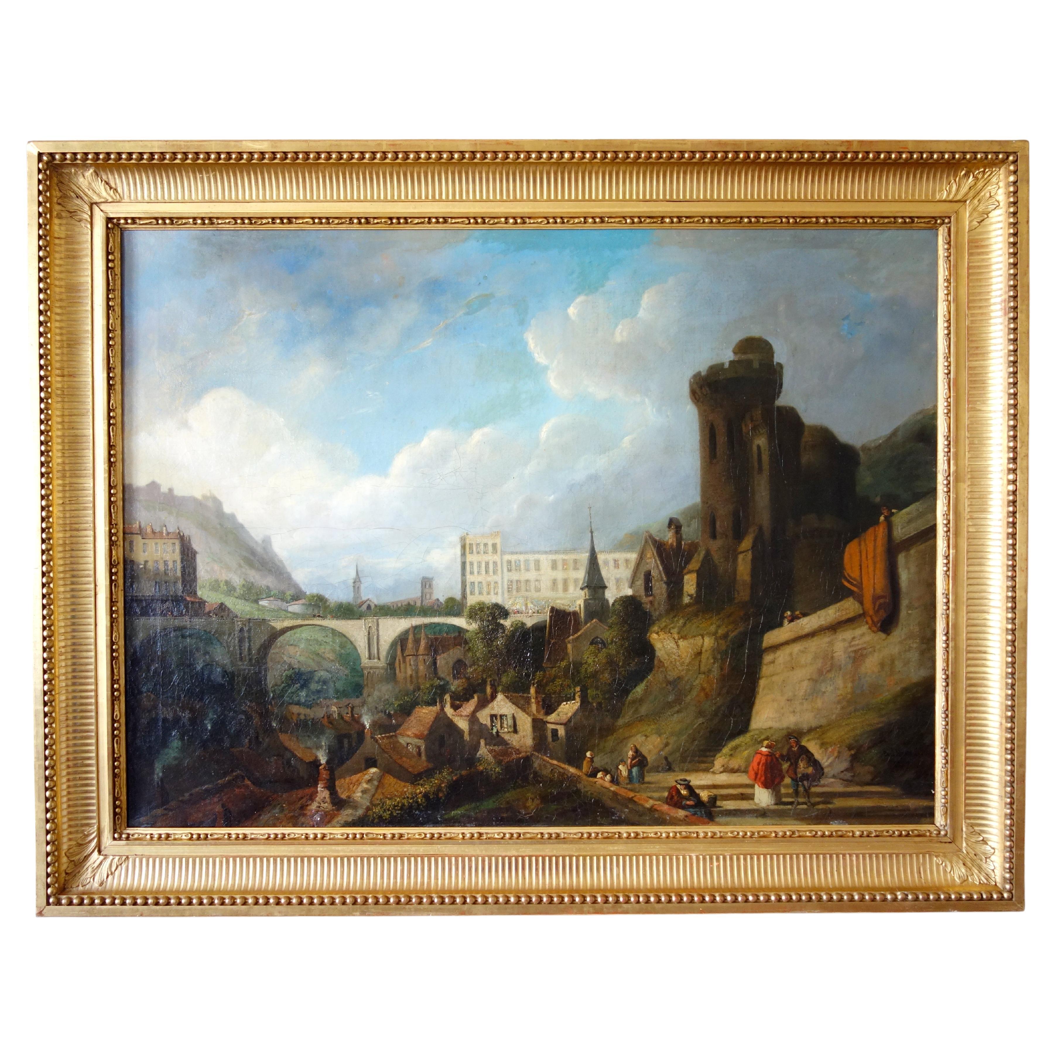 19th century French school, large painting signed Joseph Paul Martin dated 1857 For Sale