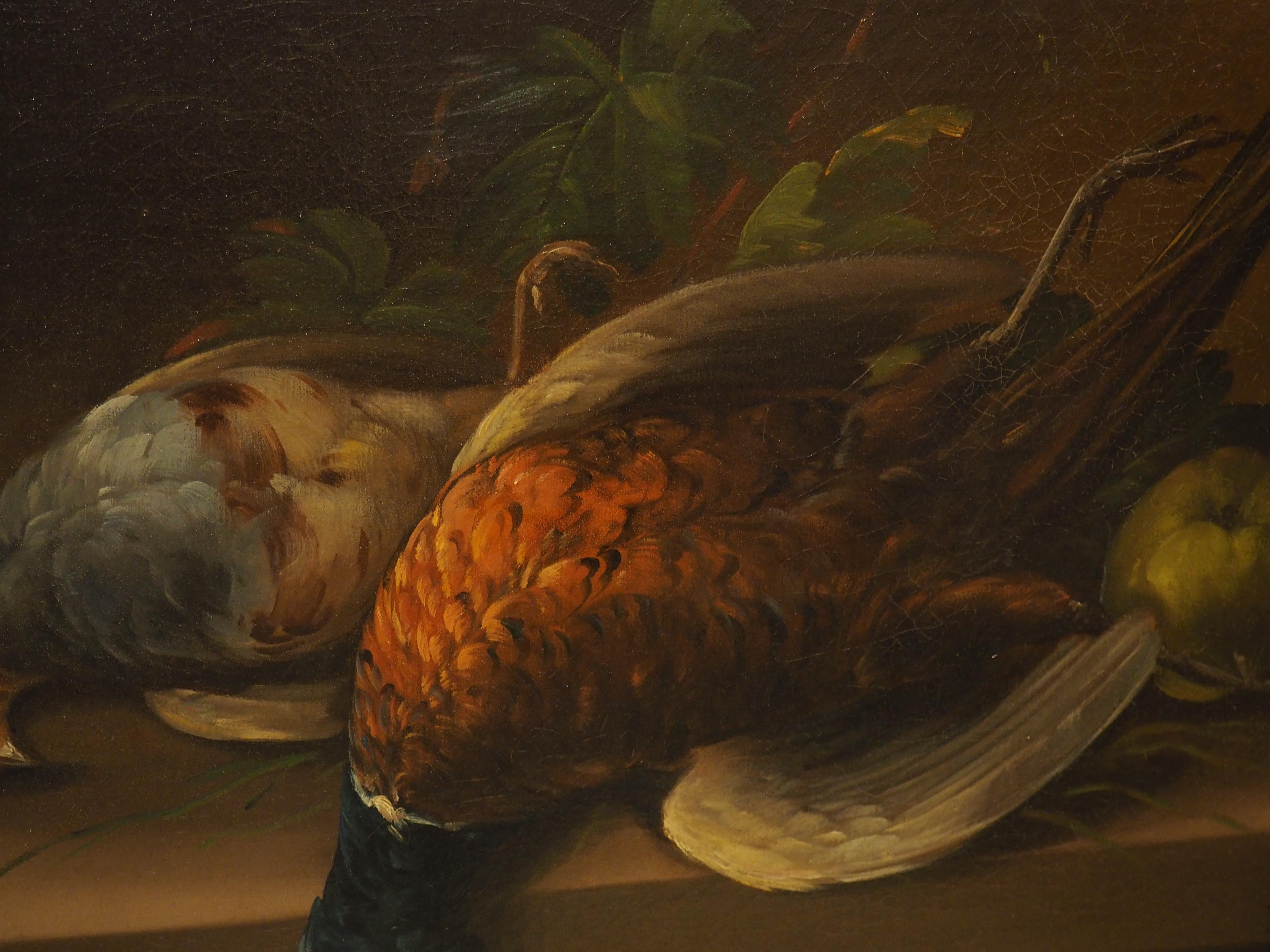 19th Century French School Nature Morte Oil on Canvas Painting in Giltwood Frame 8