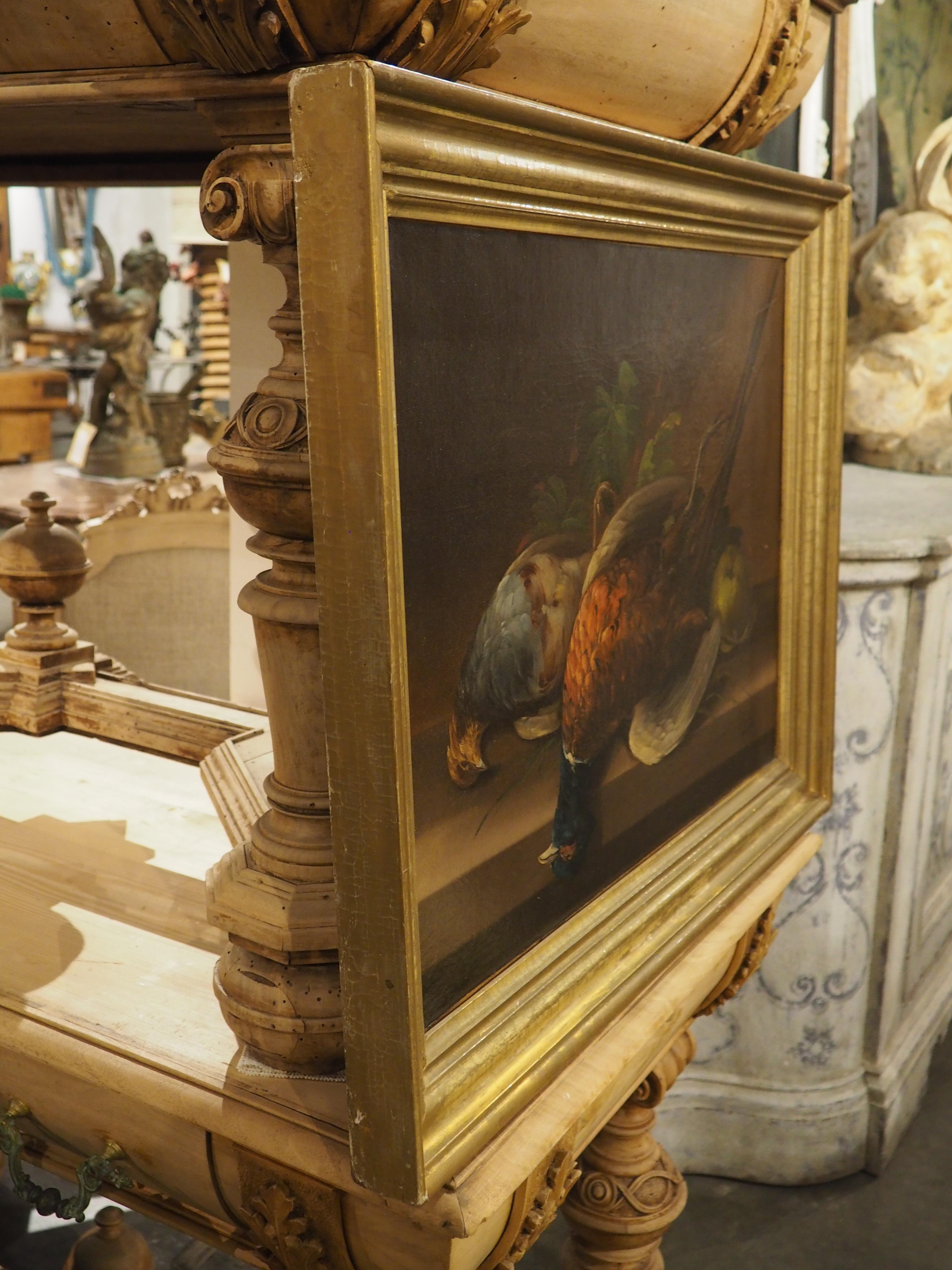 19th Century French School Nature Morte Oil on Canvas Painting in Giltwood Frame 11