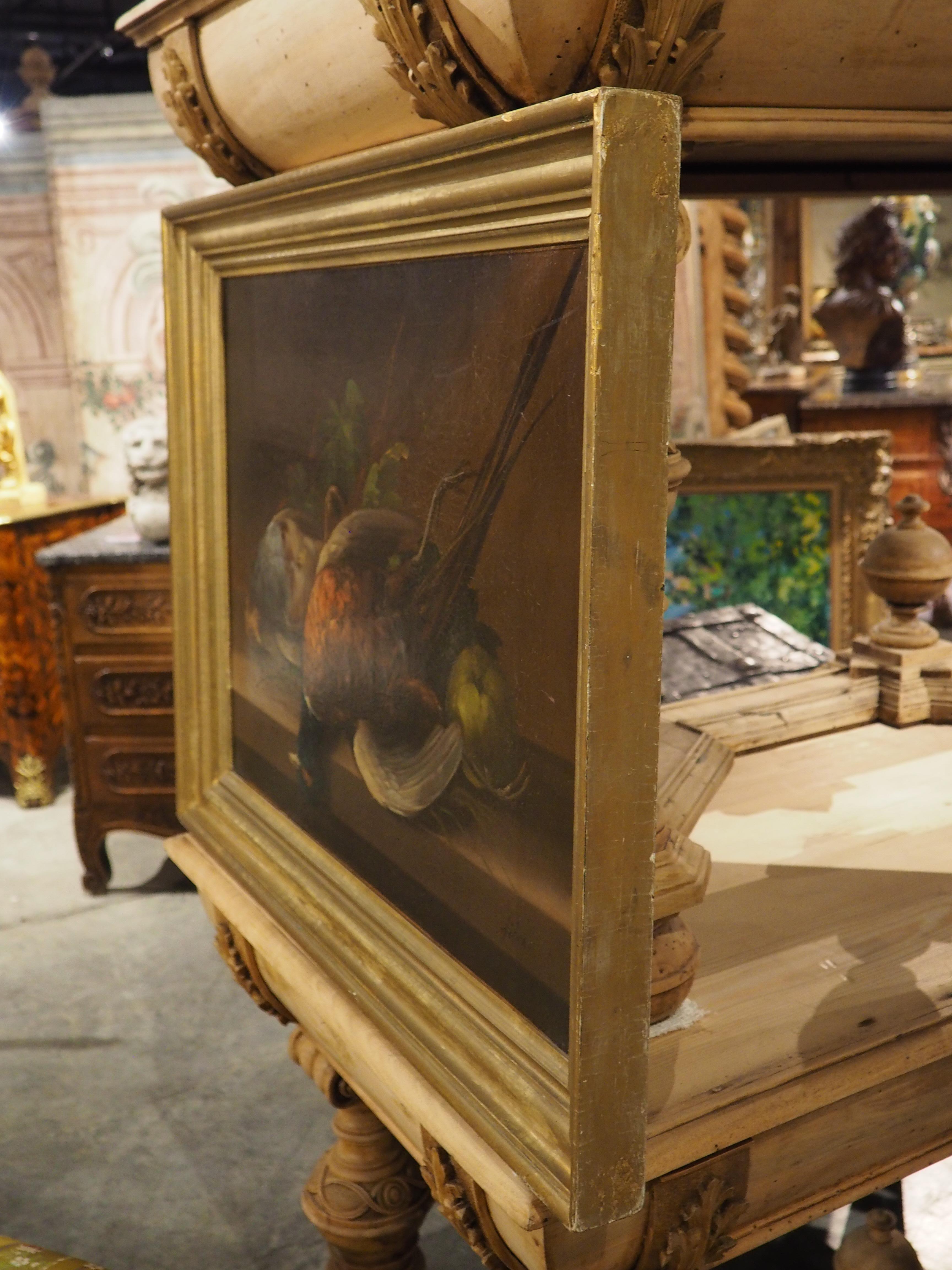 19th Century French School Nature Morte Oil on Canvas Painting in Giltwood Frame 12