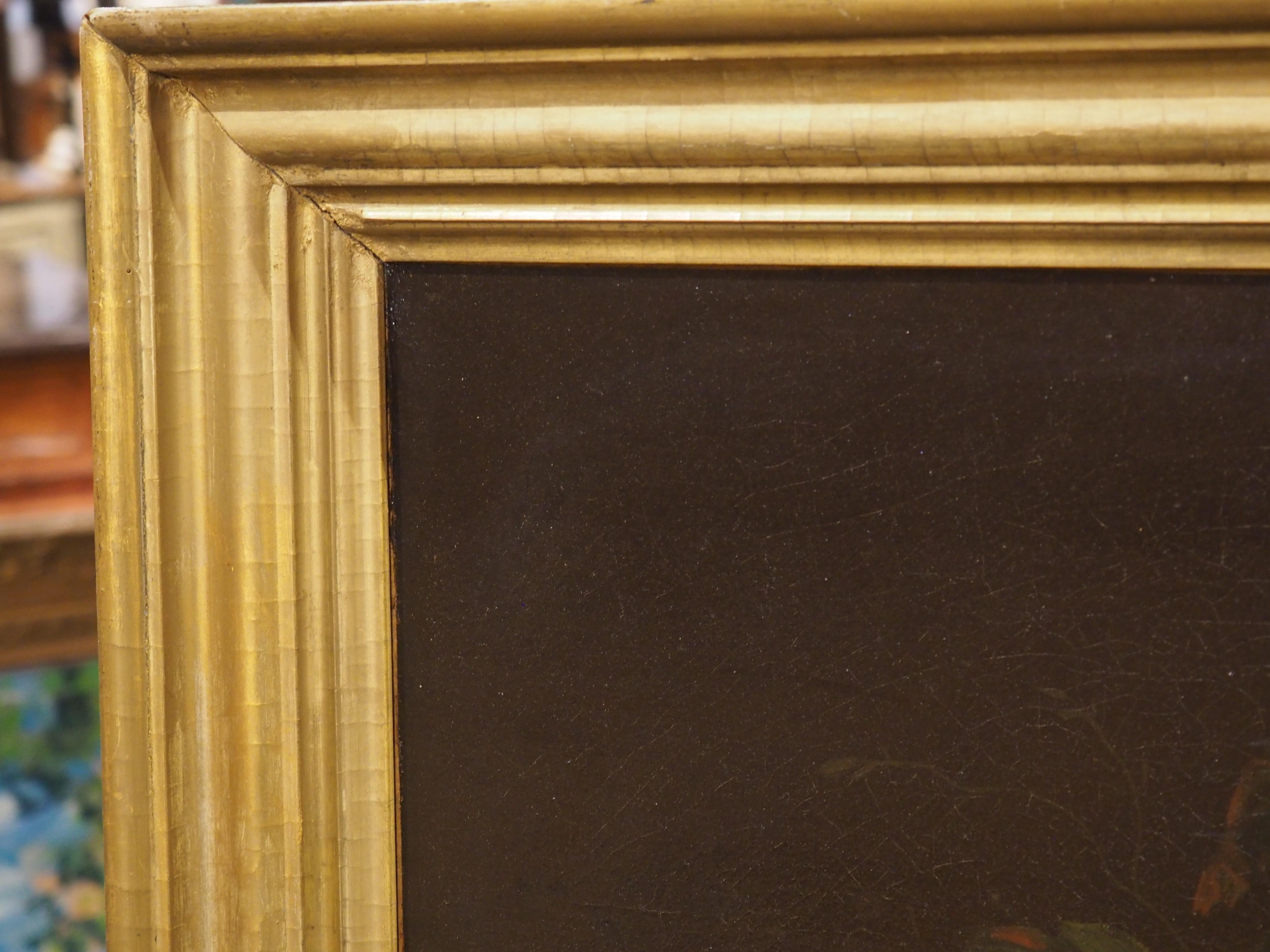 19th Century French School Nature Morte Oil on Canvas Painting in Giltwood Frame In Good Condition In Dallas, TX