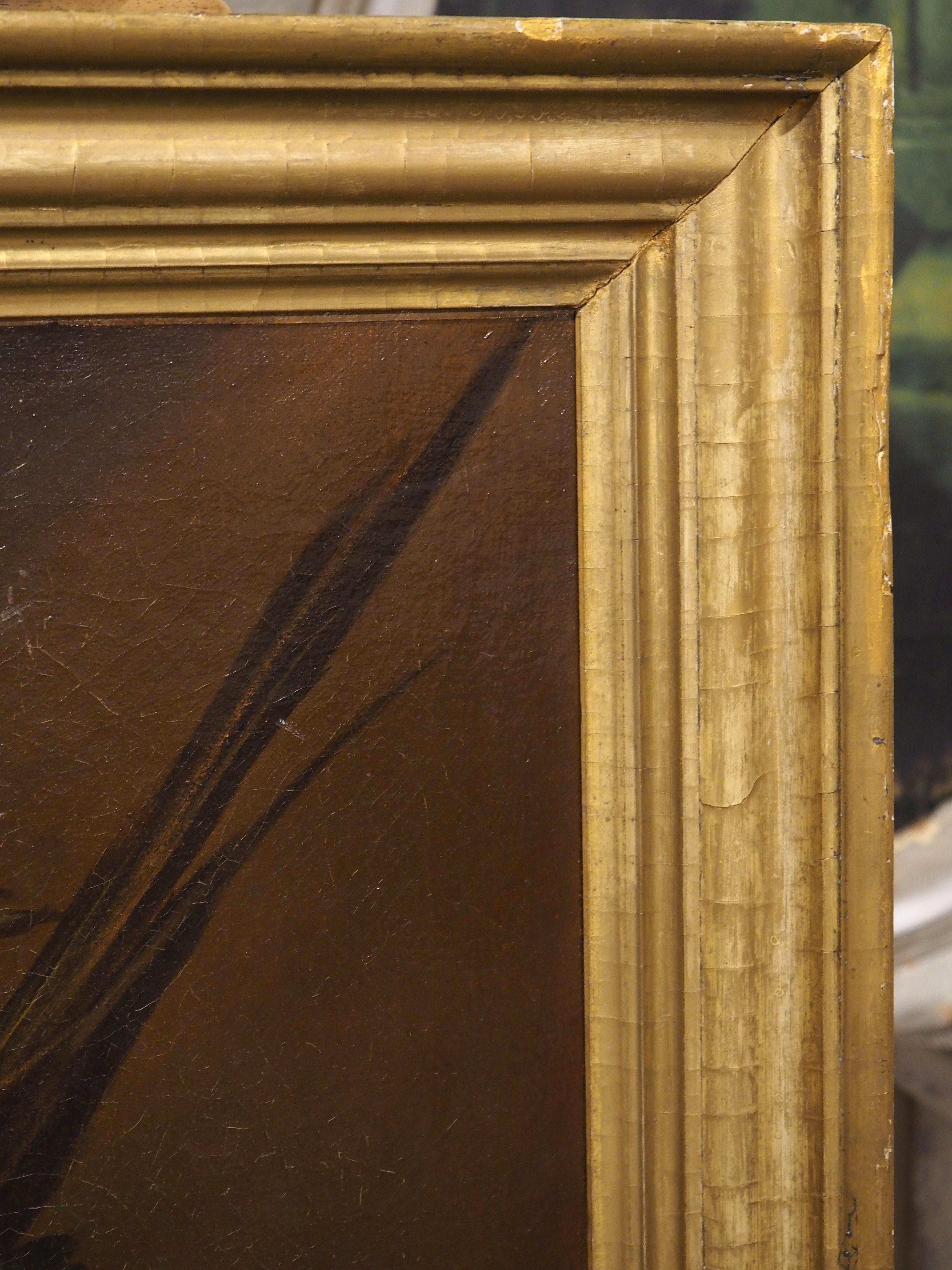 19th Century French School Nature Morte Oil on Canvas Painting in Giltwood Frame 1