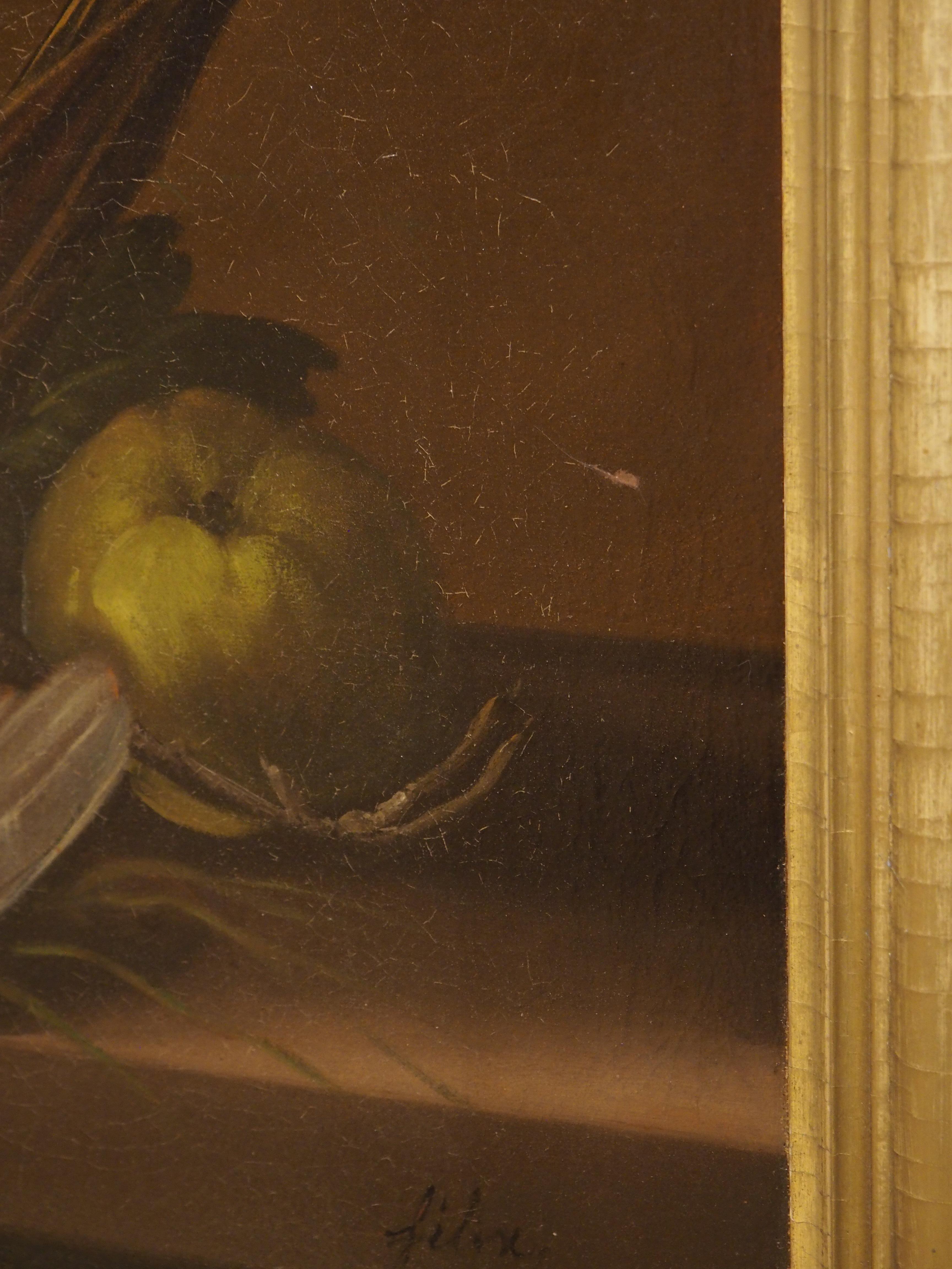 19th Century French School Nature Morte Oil on Canvas Painting in Giltwood Frame 3