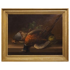 19th Century French School Nature Morte Oil on Canvas Painting in Giltwood Frame
