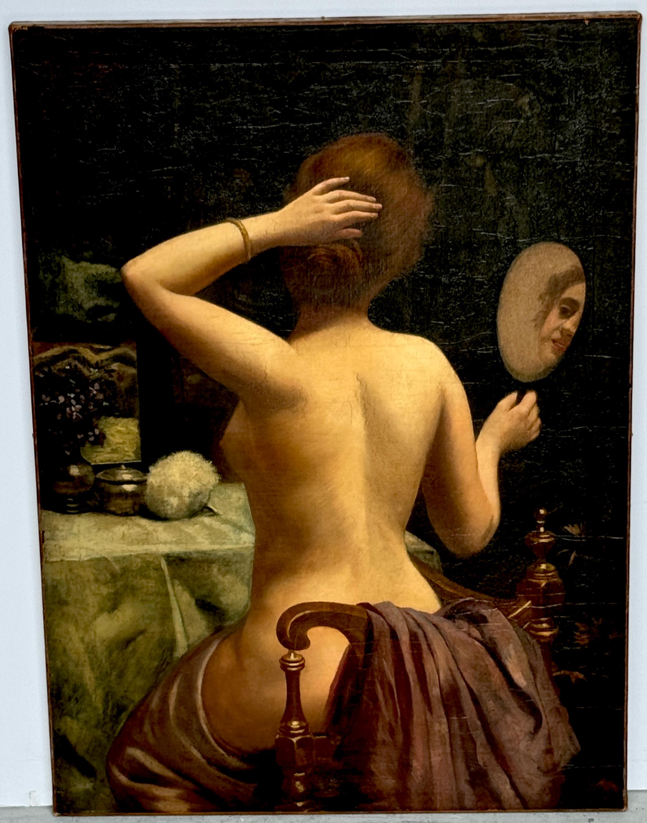 Huile sur toile de l'école française du XIXe siècle 
