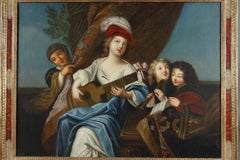19th century French school painting, after J-F Courtin, "La Joueuse de Cithare"