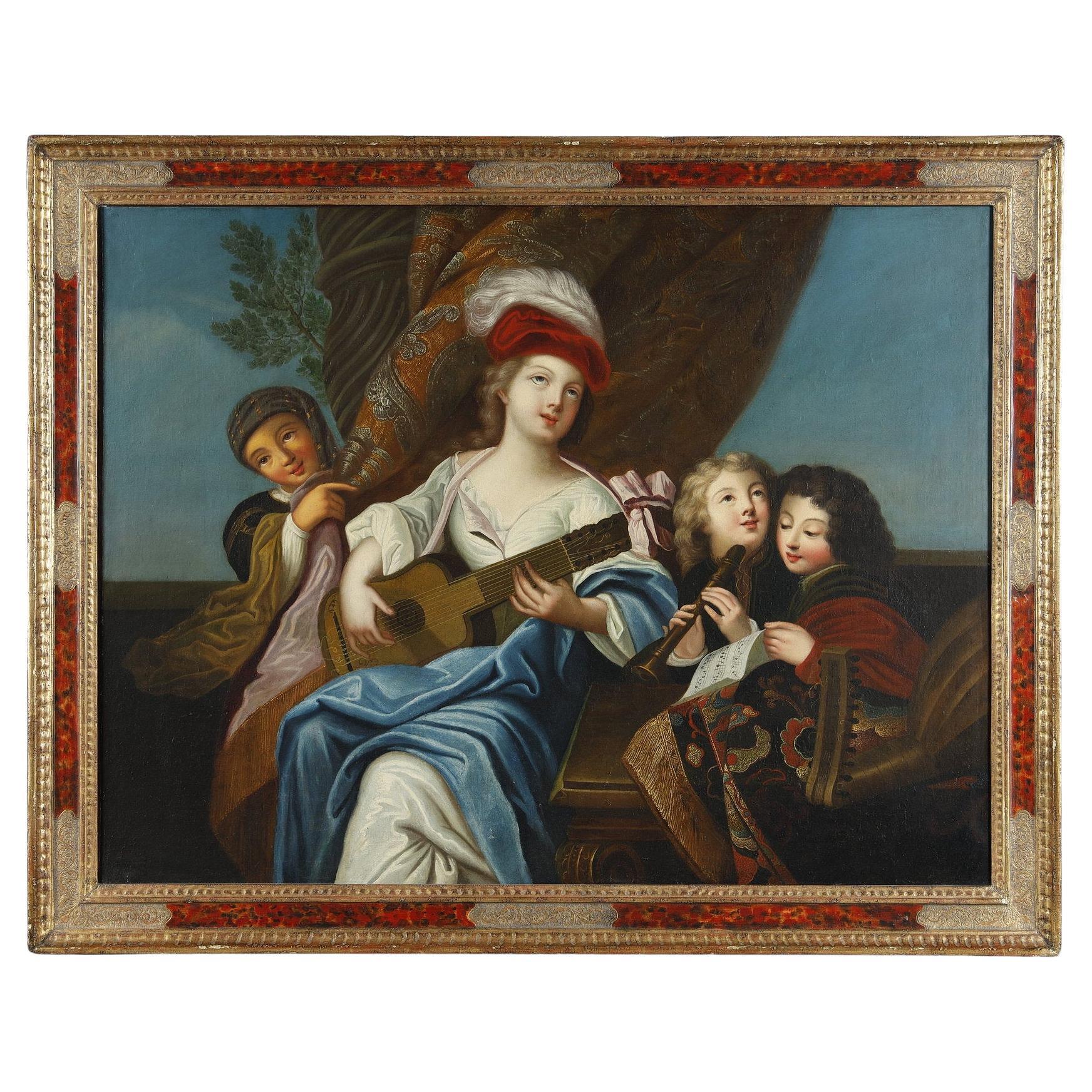 Pintura de escuela francesa del siglo XIX, según J-F Courtin, "La Joueuse de Cithare"