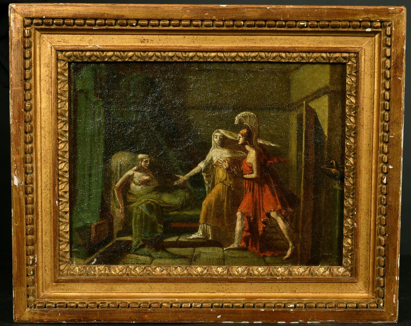 Unknown Interior Painting - ATTRIBUTED TO ANTOINE FELIX BOISSELIER (19TH CENTURY) FRENCH CLASSICAL FIGURES 