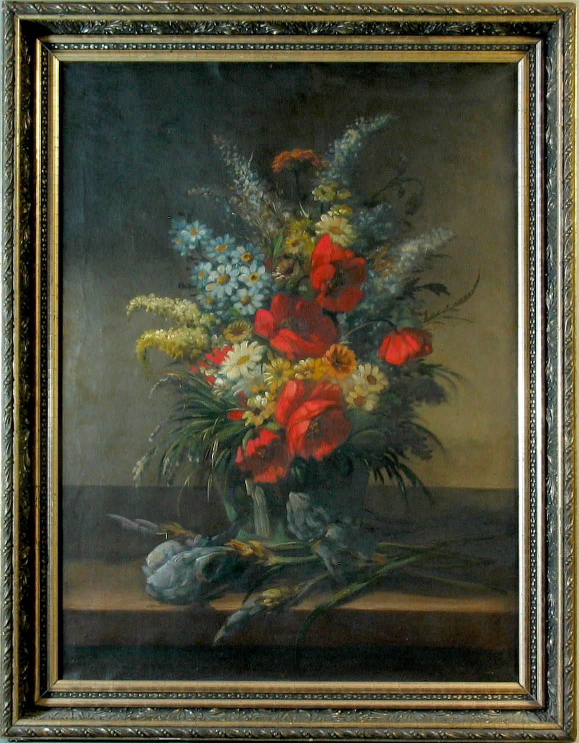 Peinture Nature morte d'une école française du 19e siècle représentant des fleurs de champ en vente