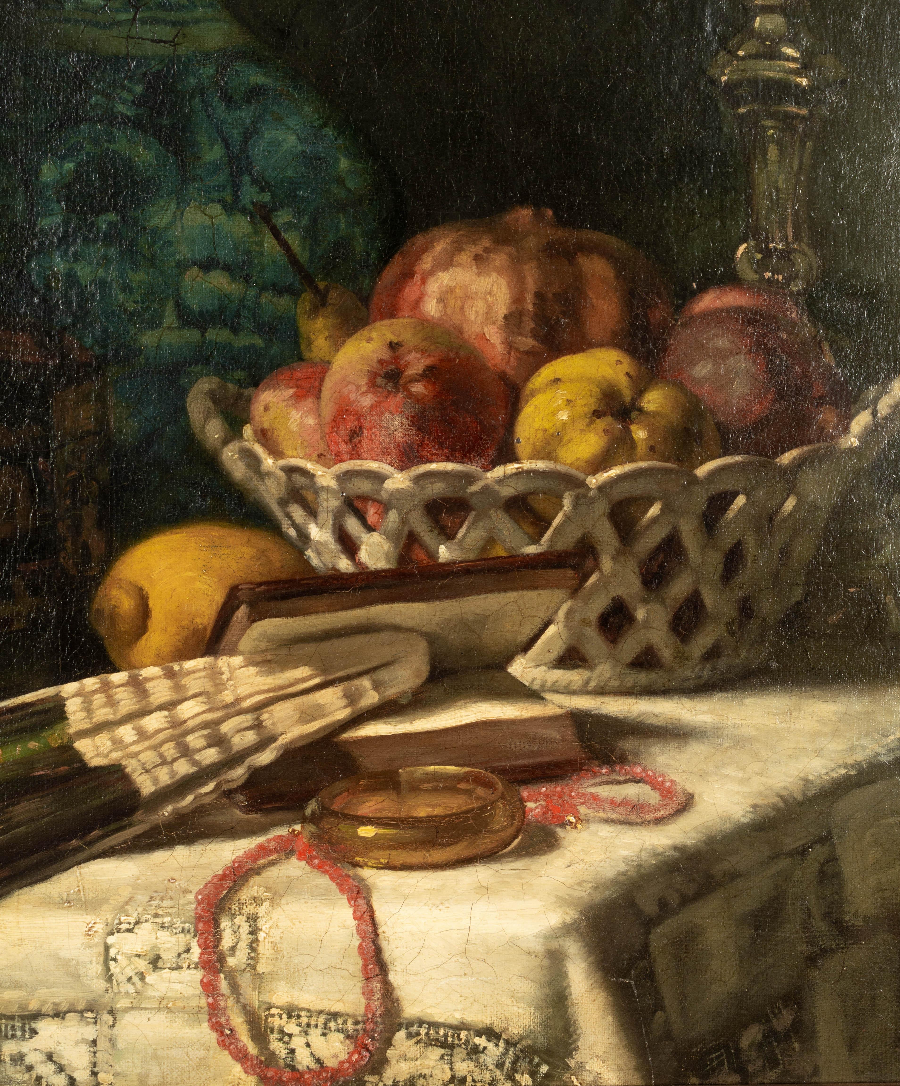 Hand-Painted 19th Century French School Still Life Painting For Sale