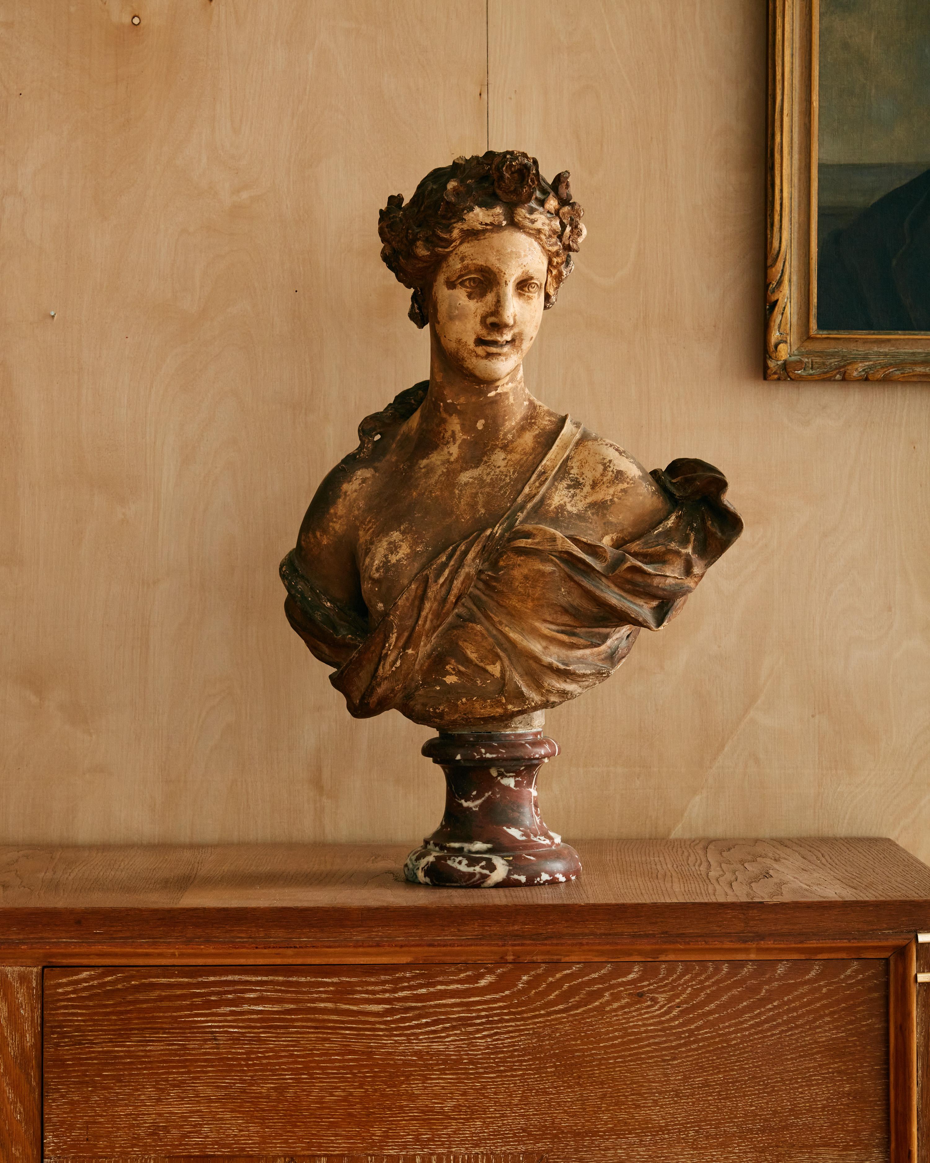 French Provincial 19th-century French School terracotta bust  For Sale