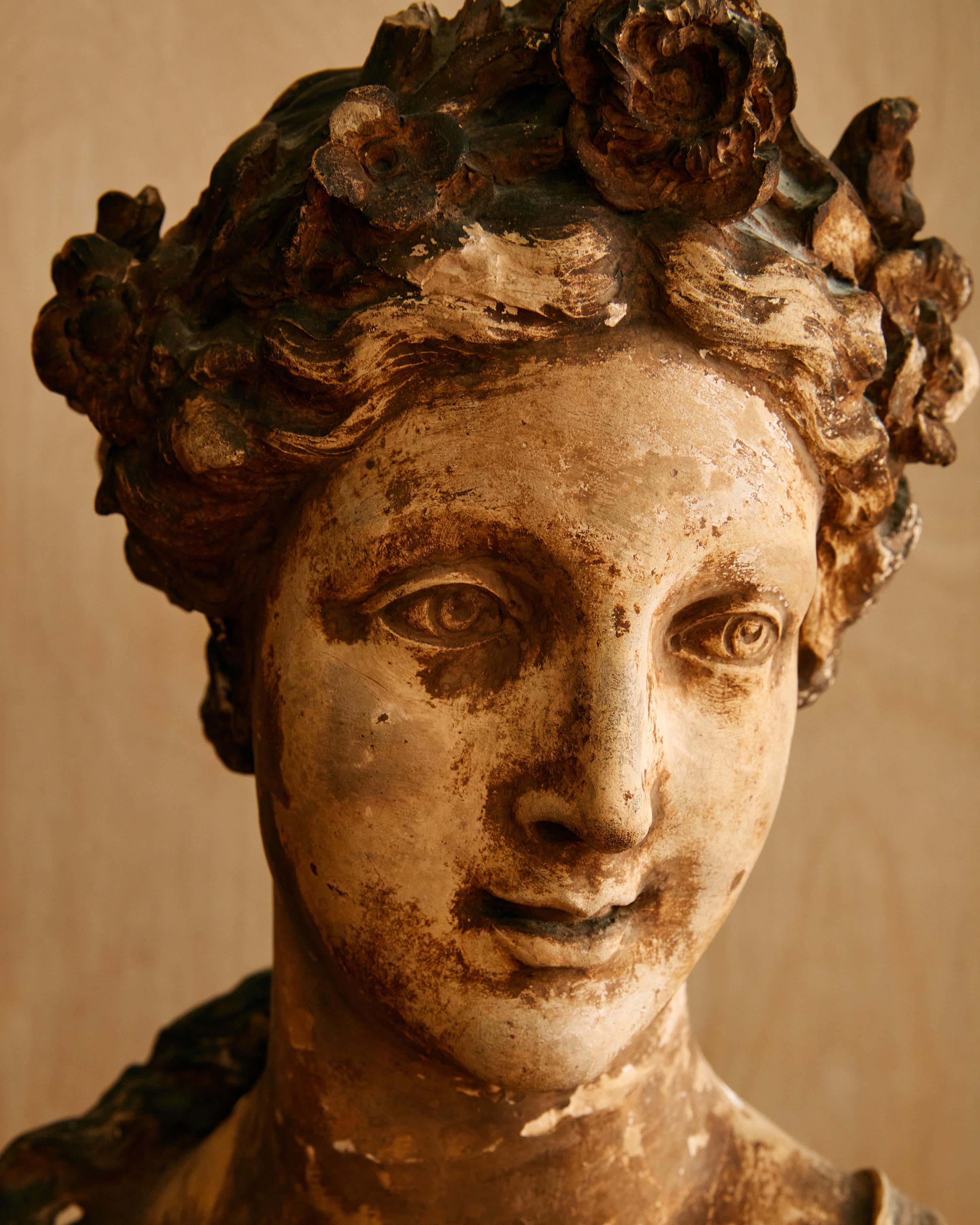 19th-century French School terracotta bust  In Good Condition For Sale In Long Island City, NY