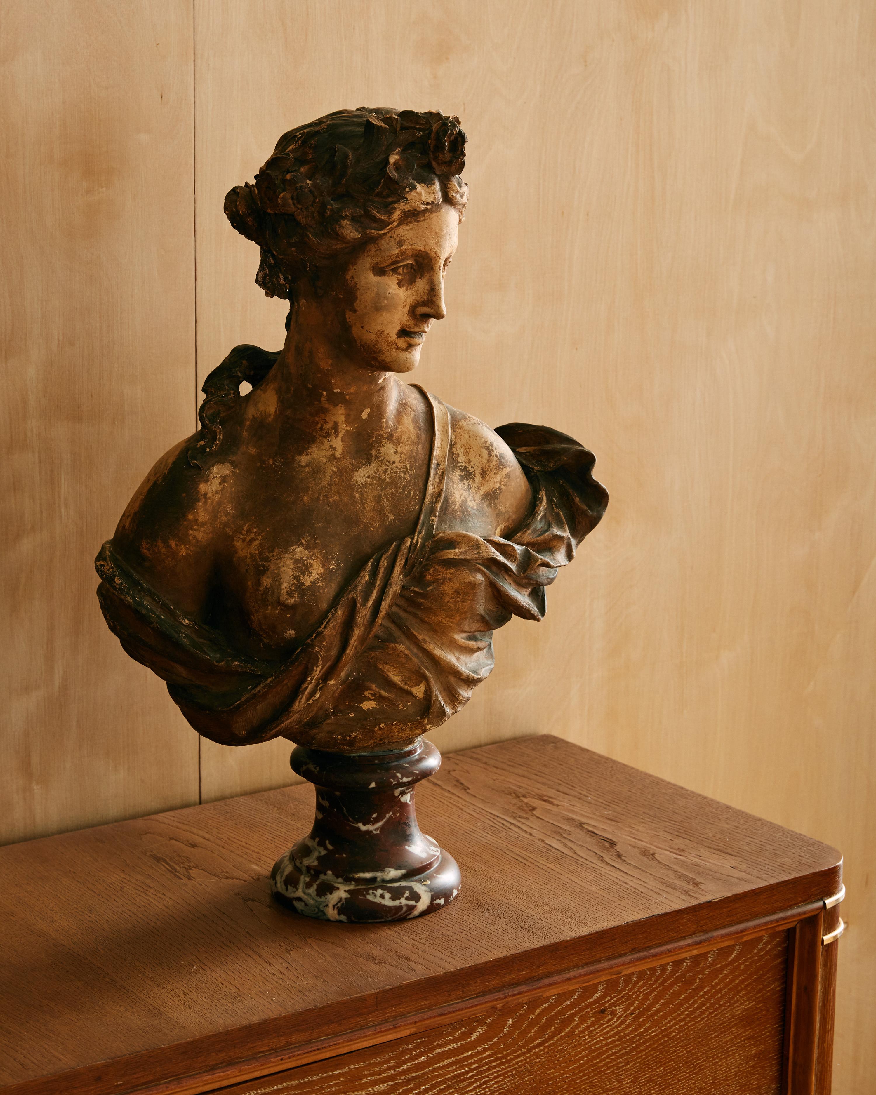 19th Century 19th-century French School terracotta bust  For Sale
