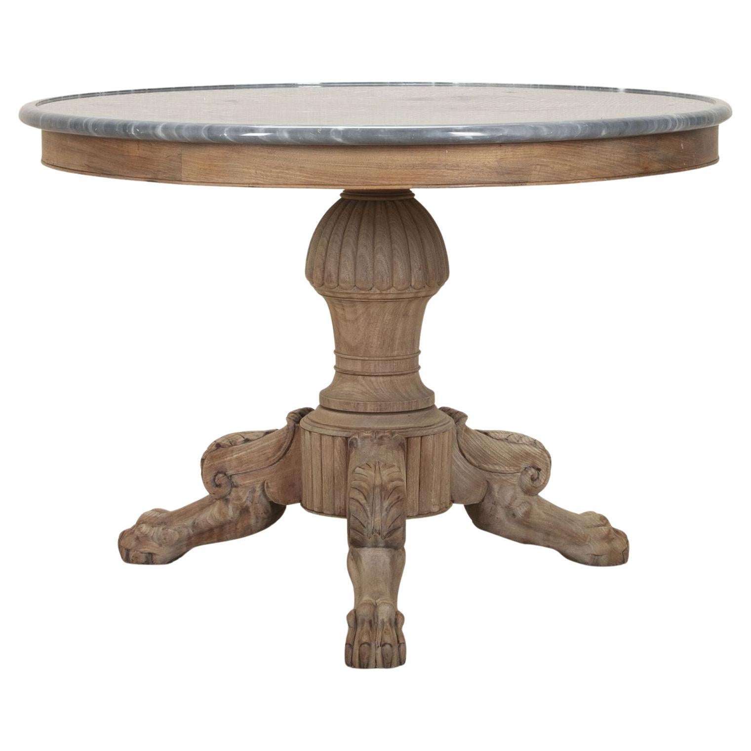 19th Century French Scrubbed and Bleached Mahogany Guéridon