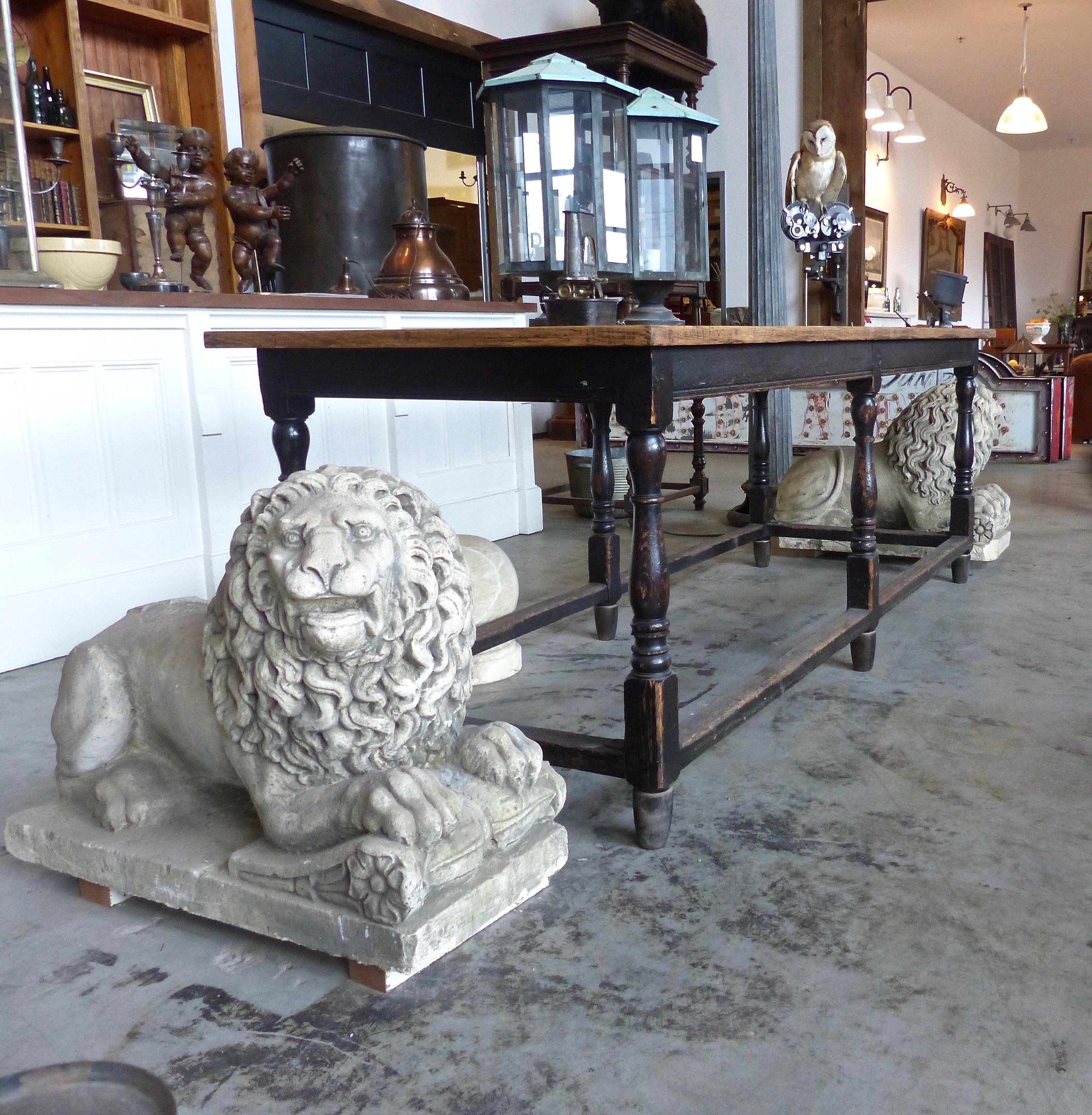 19th Century French Sculpted Limestone Lions 6