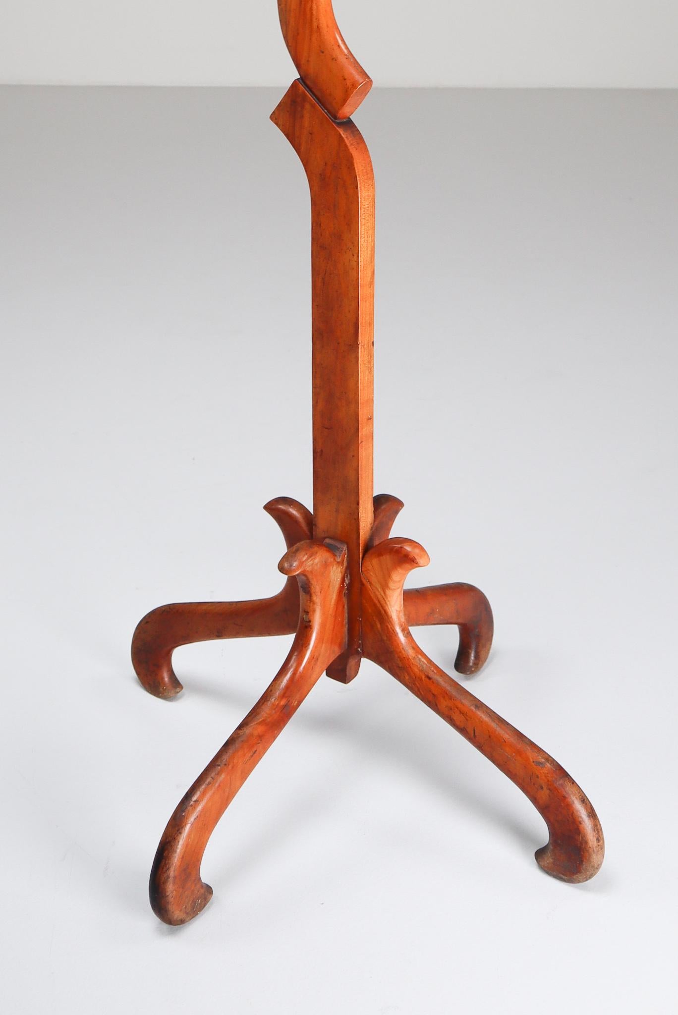 19th Century French Sculptural Walnut Coat and Hat Rack 2