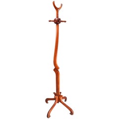 19th Century French Sculptural Walnut Coat and Hat Rack