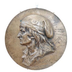19th Century French Sculpture in Bronze Jean Paul Marat Portrait, 1868
