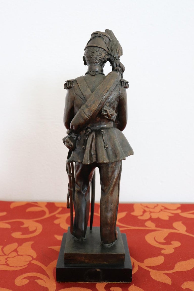 19th Century French Sculpture in Bronze Napoleonic Army Cavalry Soldier