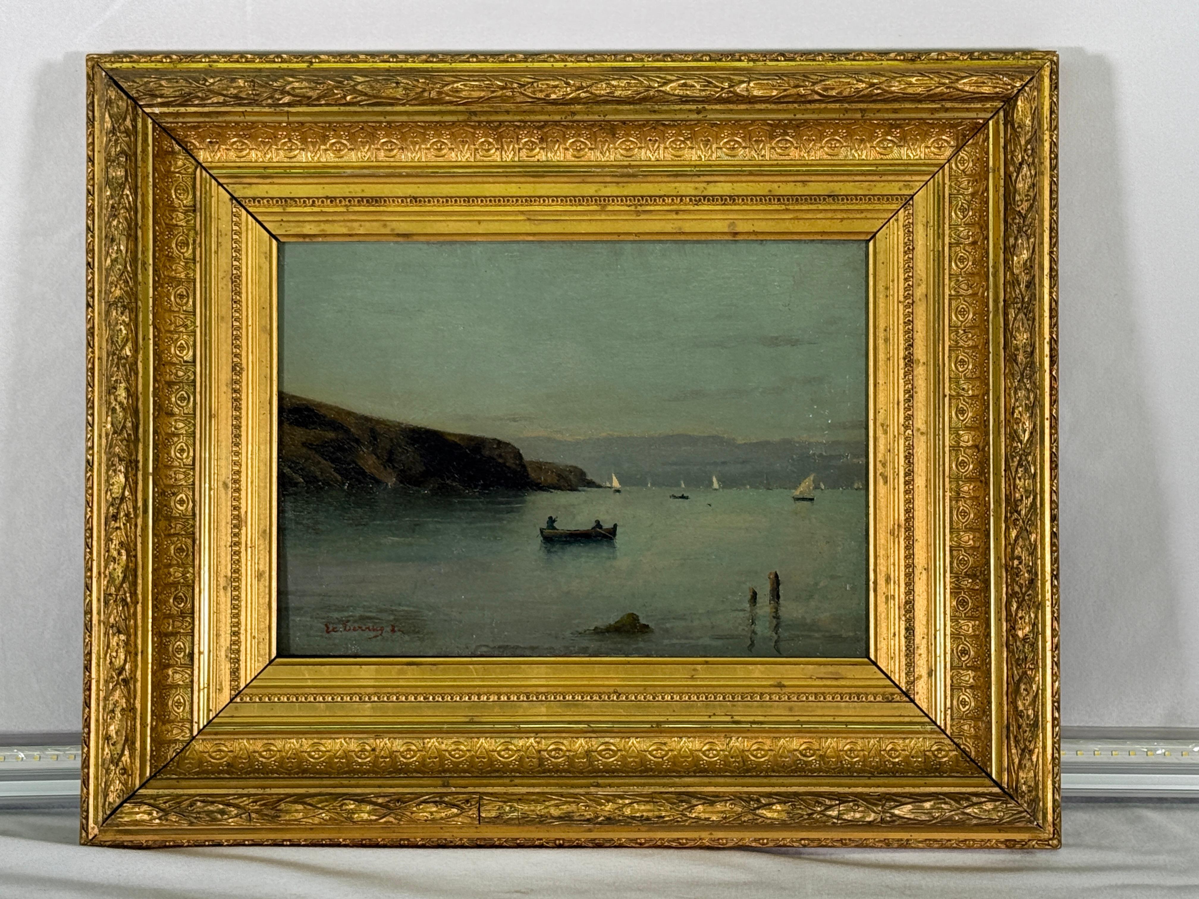 Francese 19th Century French Sea Scape Painting in vendita