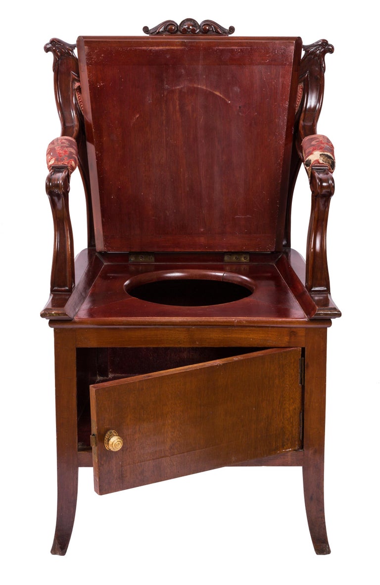 19th Century French Second Empire Style "Chaise Percée" Toilet / Commode  Chair For Sale at 1stDibs