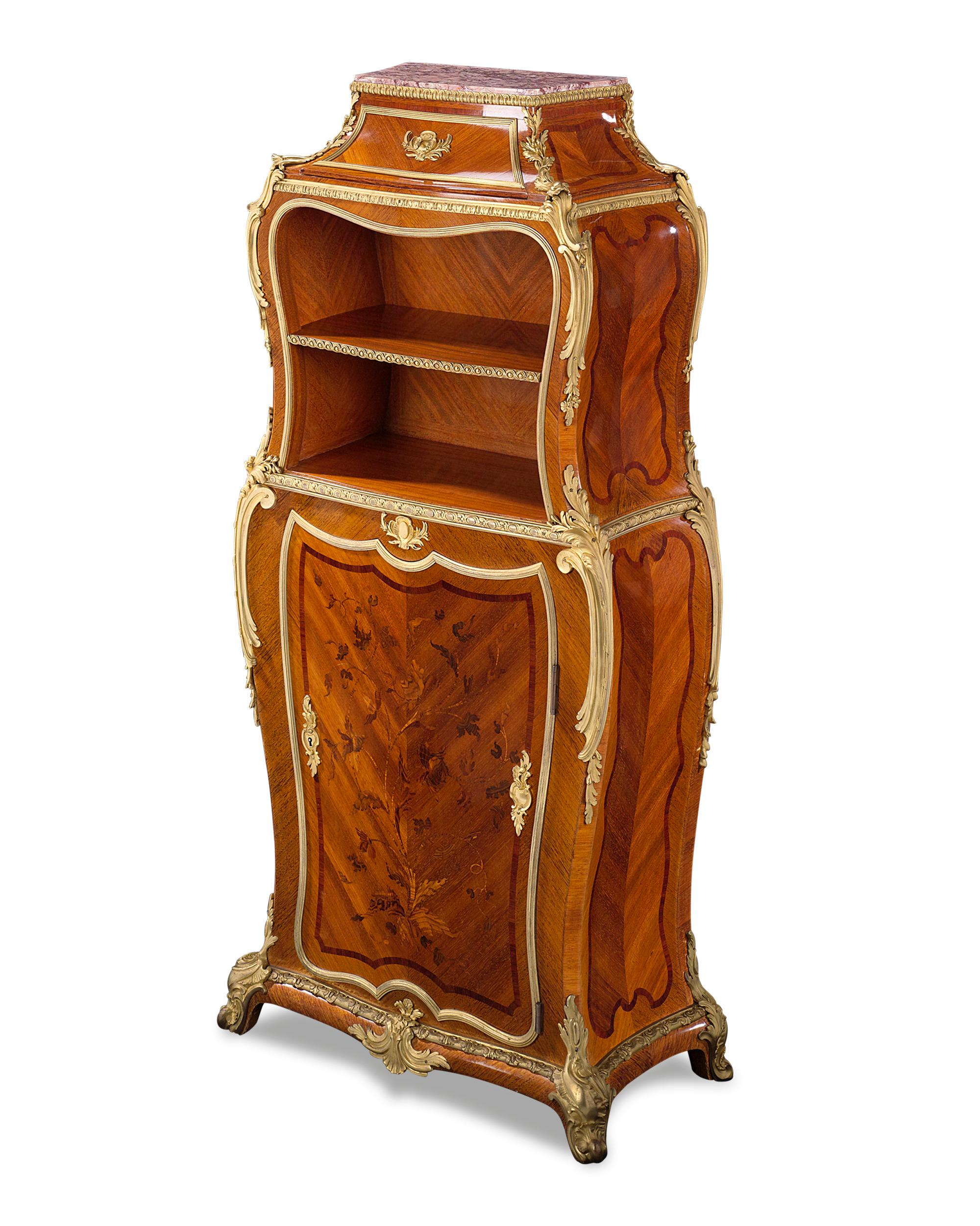 Superior craftsmanship and intricate marquetry characterize this rare secrétaire by Gervais-Maximilien-Eugène Durand, one of the most popular French ébénistes of the 19th century. This is an exceptional example of his work, bringing together