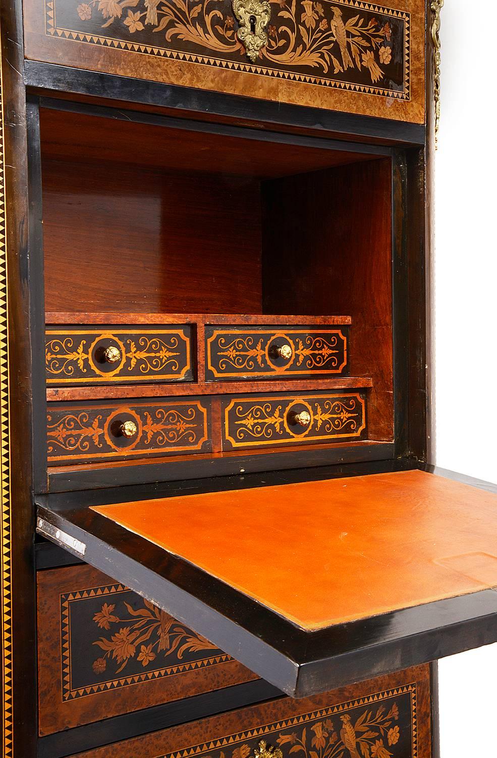 Marquetry 19th Century French Secretaire Chest