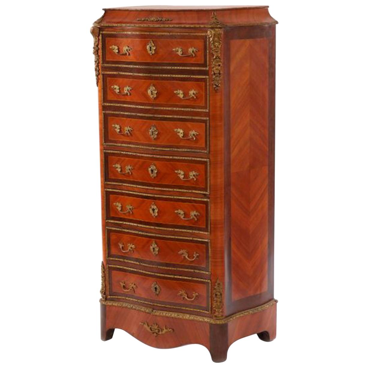 19th Century French Secretaire with Bronze Decoration in Louis XVI Style For Sale