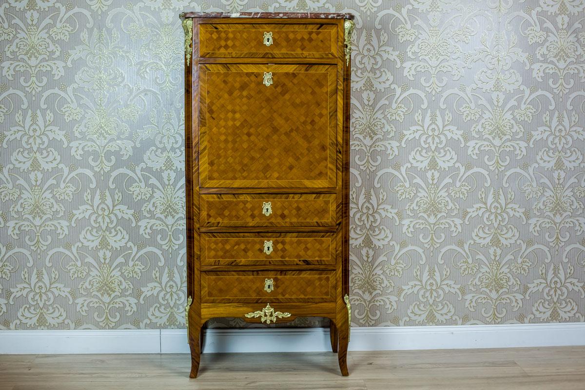 19th Century French Secretary Desk in the Louis XV Style In Good Condition In Opole, PL