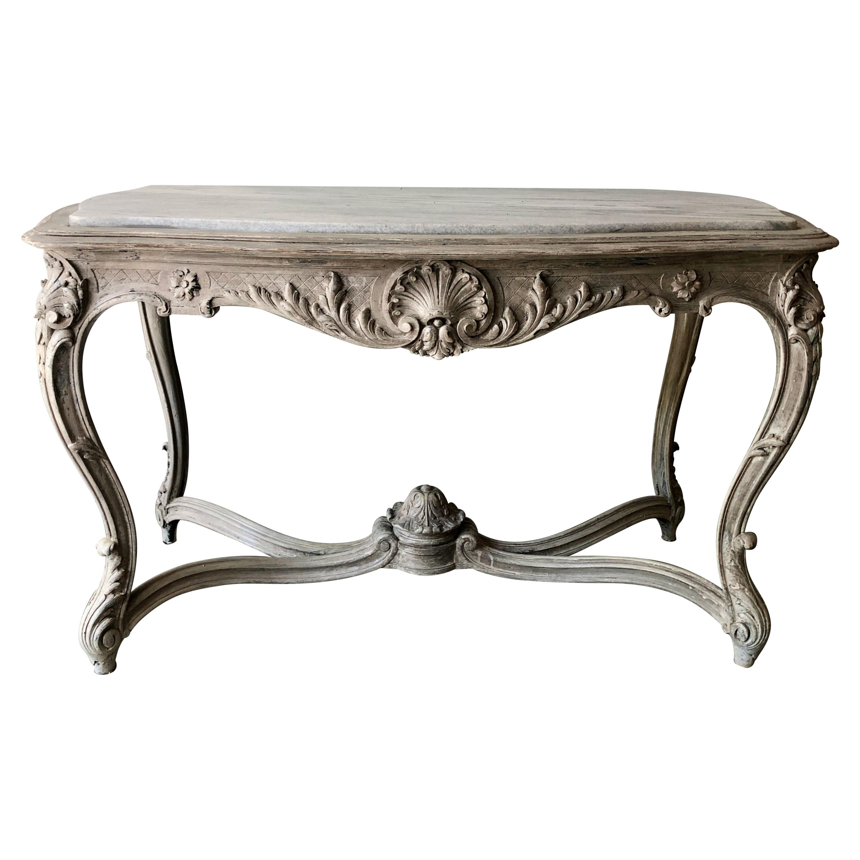 19th century French Serpentine Shaped Center Table