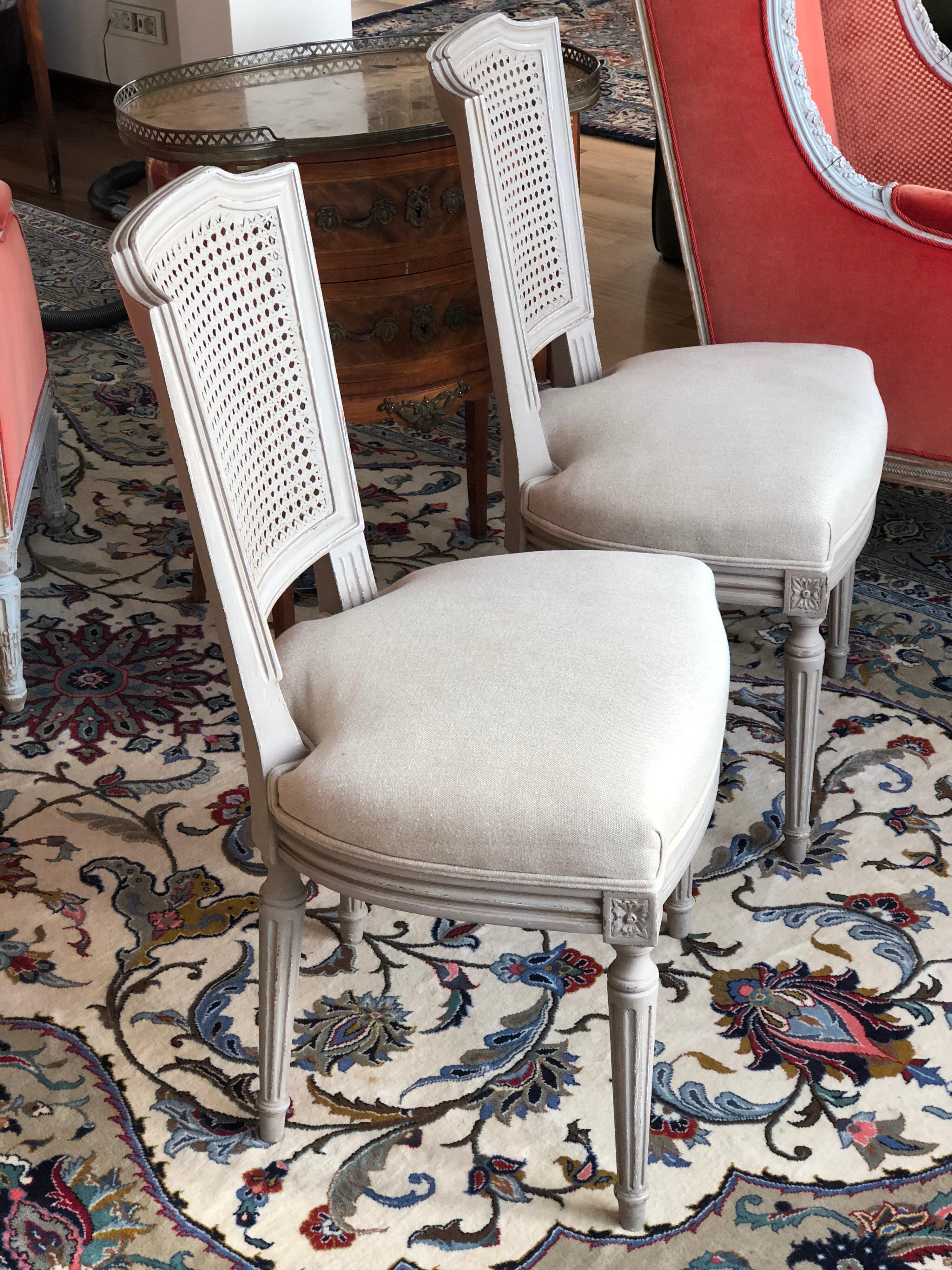 19th Century French Hand Carved Dining Chairs with Cane Backs, circa 1870 12