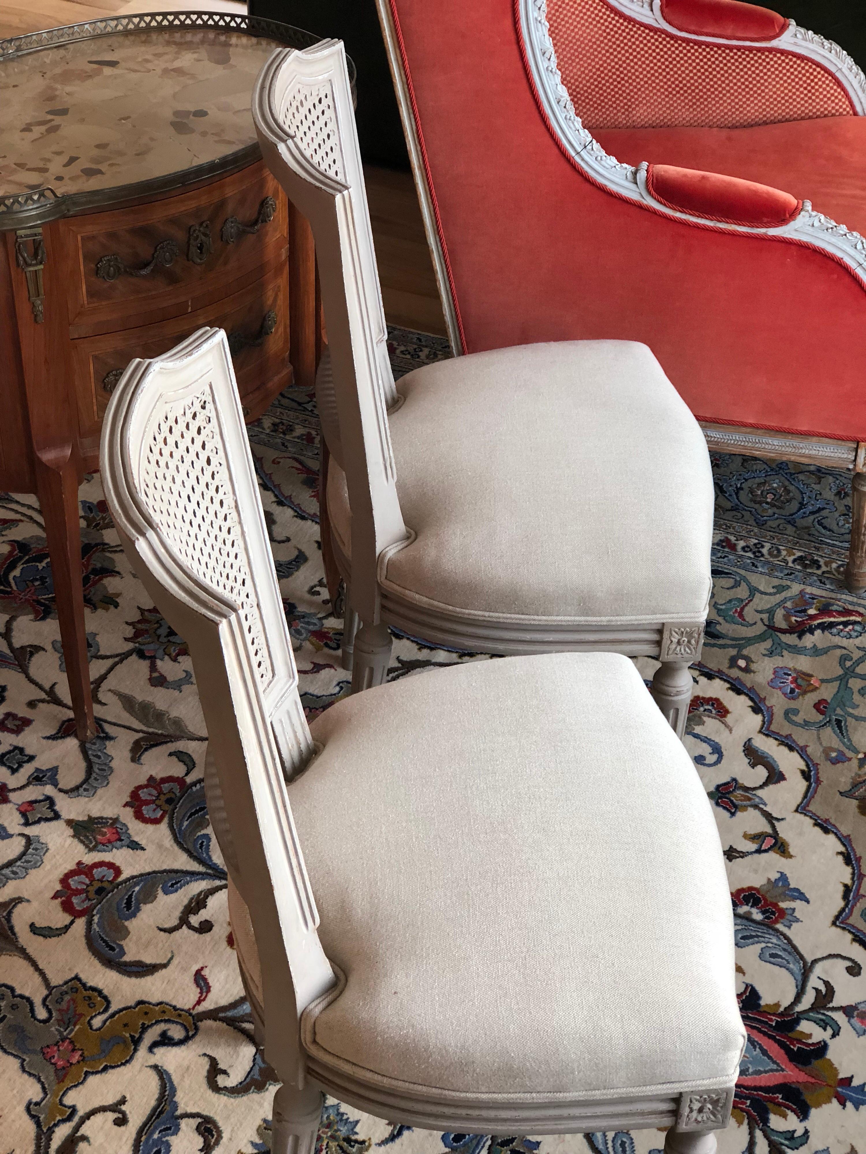 19th Century French Hand Carved Dining Chairs with Cane Backs, circa 1870 13