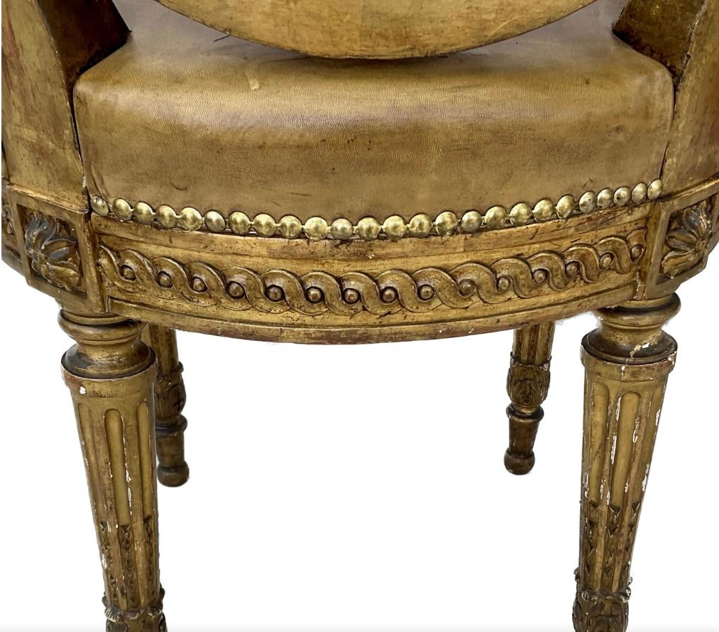 19th Century French Set of Four Louis XVI Style Giltwood Dining Chairs 7