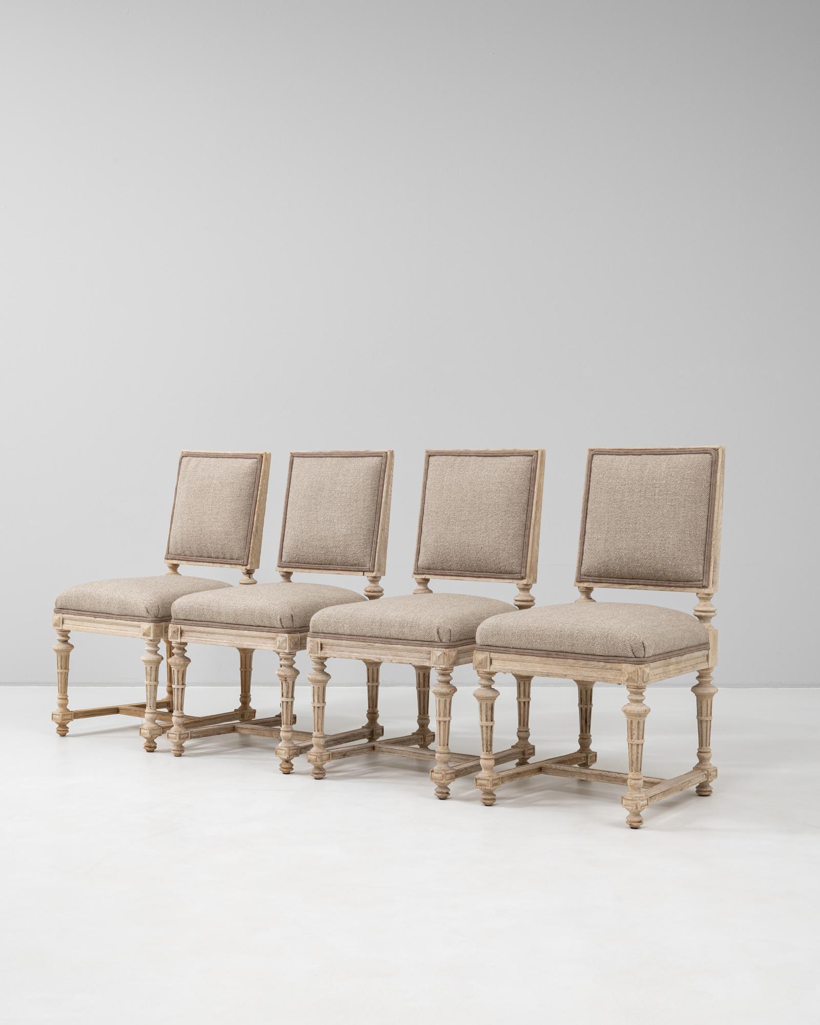 19th Century French Set Of Four Upholstered Dining Chairs For Sale 7