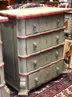 19th Century French Set of Hand Painted Carved Side Chests of Drawers