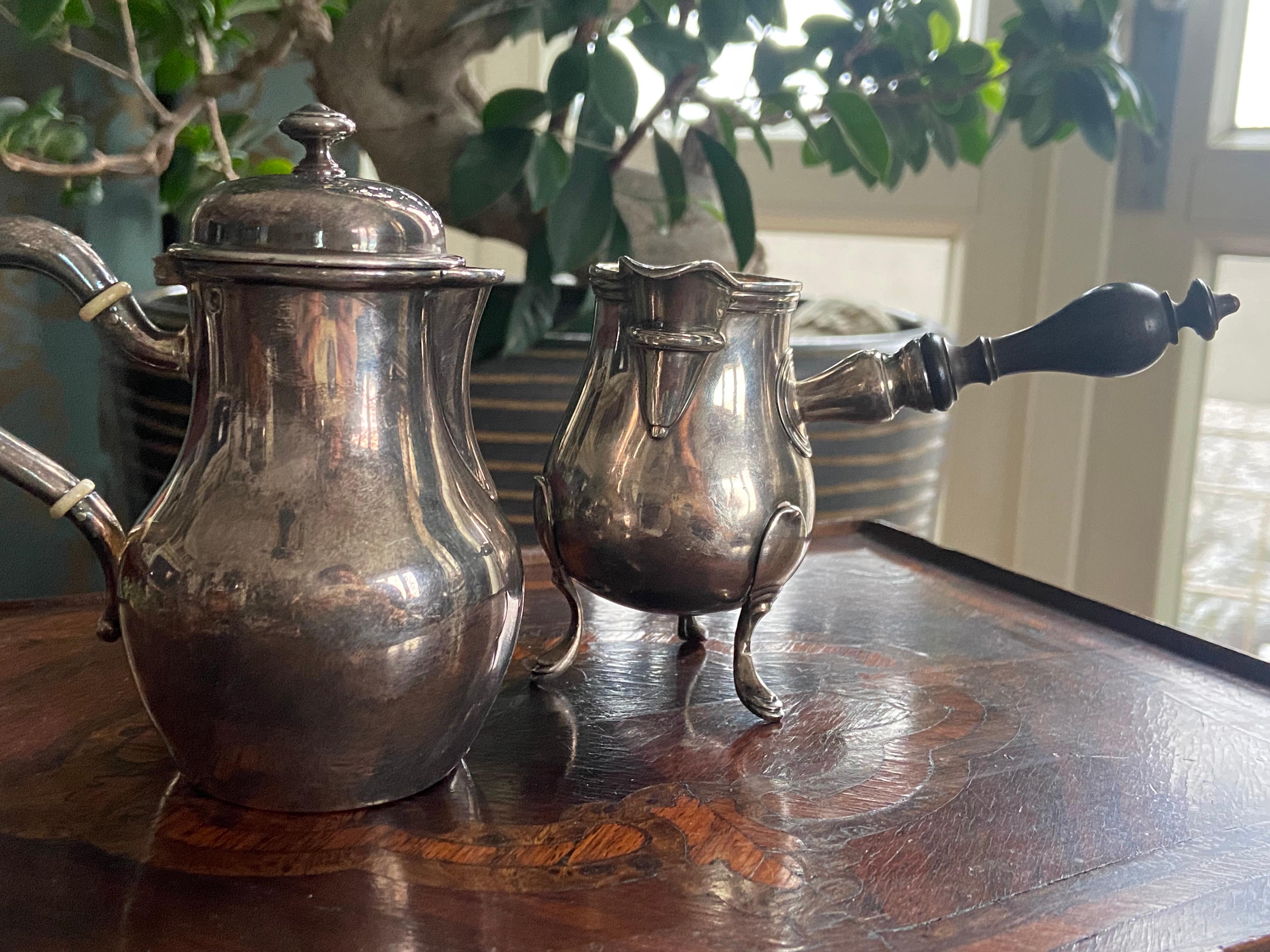 19th Century French Set of Sterling Silver Coffee or Tea Pot and Milk Jug For Sale 1