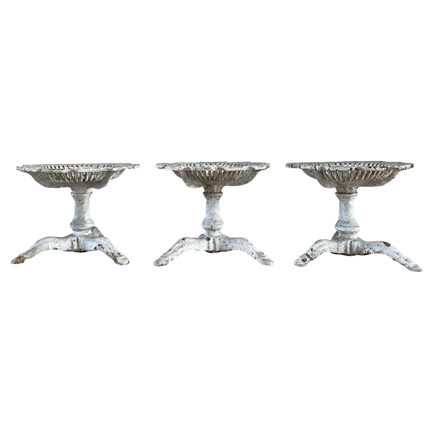 19th Century French Set of Three Antique Cast Iron Plant Stands