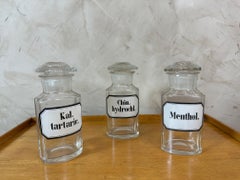 19th century French Set of Three Pharmaceutical Bottles, 1850s