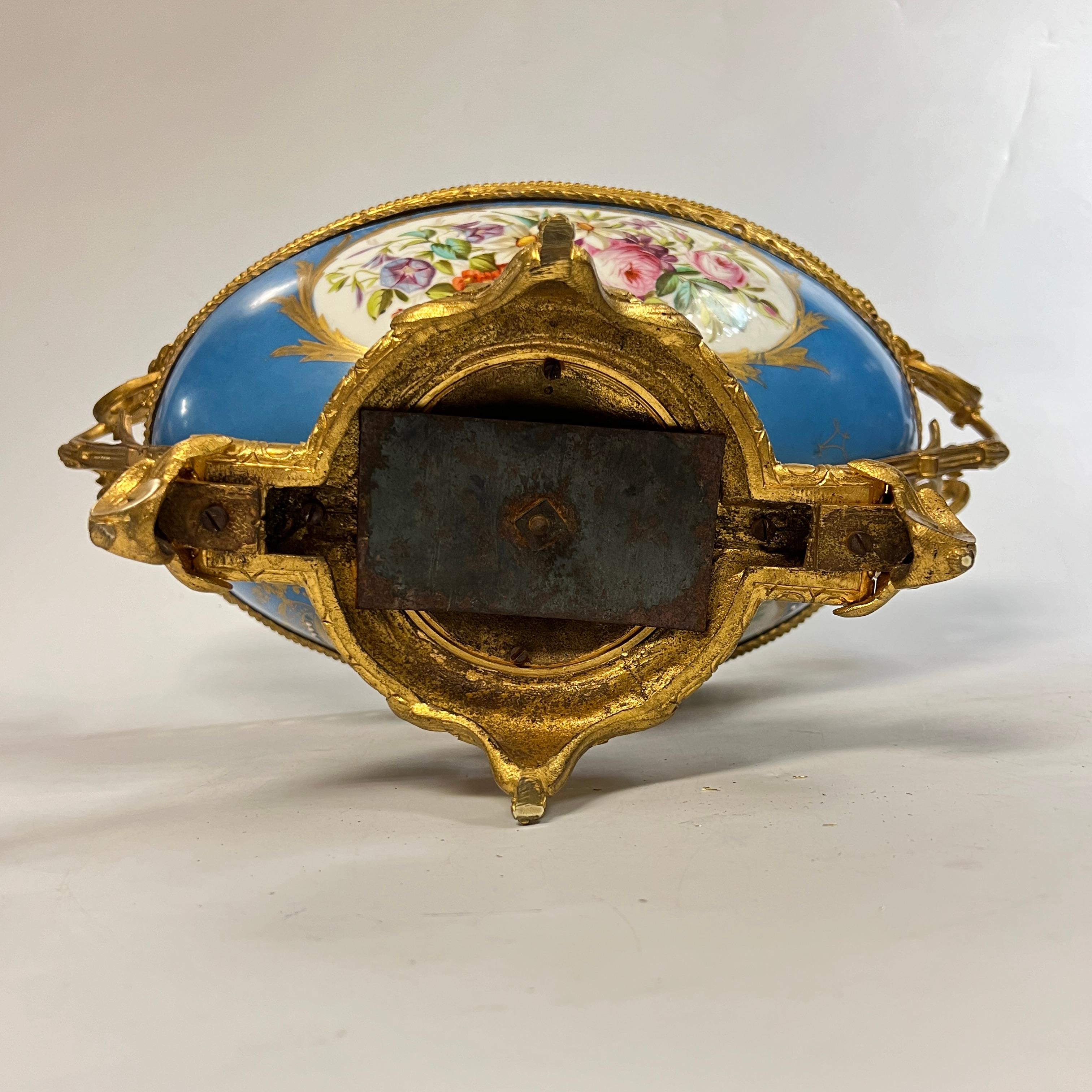19th Century French Sevres Louis XV Style Porcelain Gilt Bronze Centerpiece Bowl 7