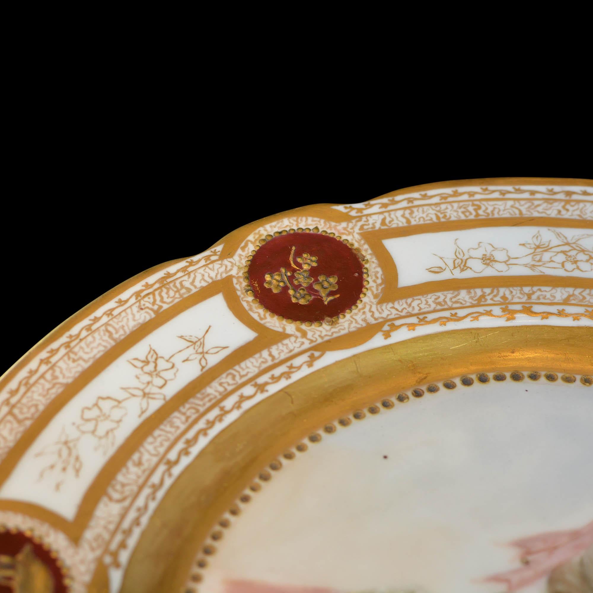 Late 19th Century 19th Century French Sevres Painted & Gilt Portrait Plate Haviland Numbered