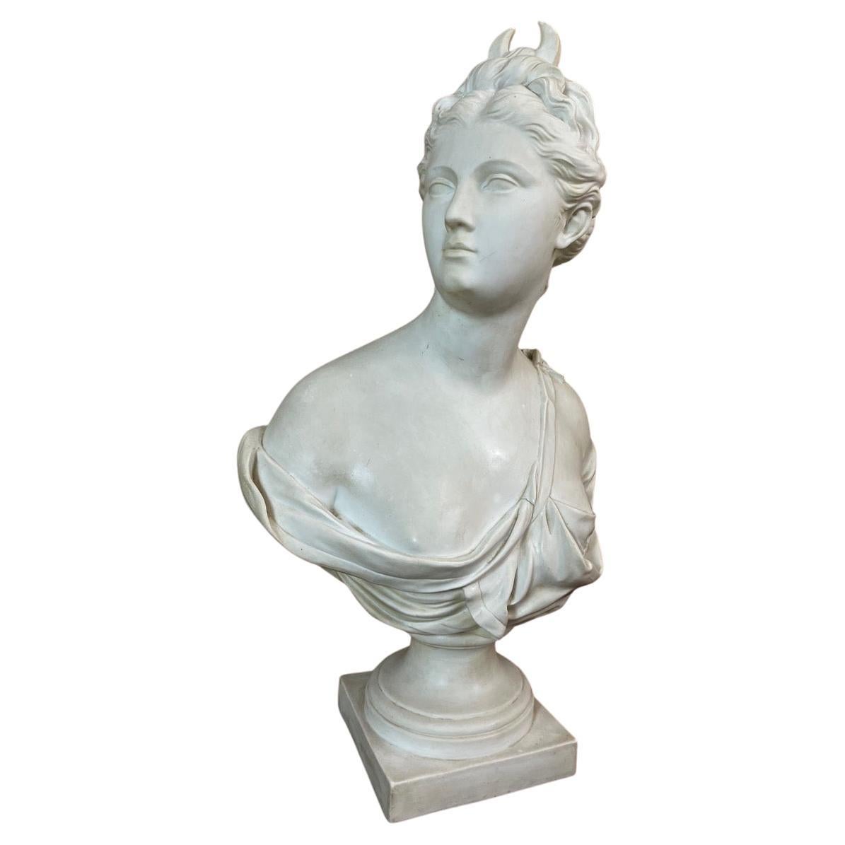 19th century French Sevres Porcelain Bust of Diana the chasseresse, 1890s