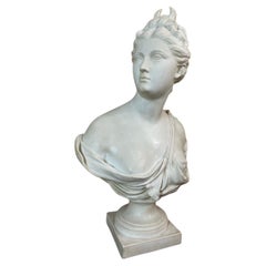 Antique 19th century French Sevres Porcelain Bust of Diana the chasseresse, 1890s