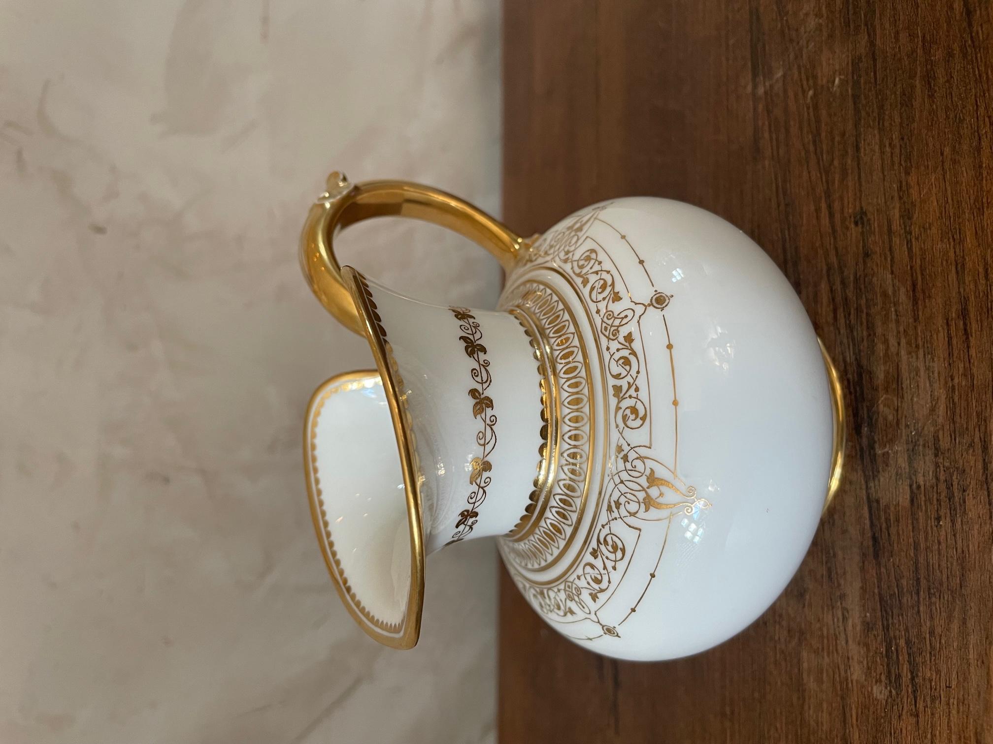 Hand-Painted 19th Century French Sevres Porcelain Milk Jug, 1847s For Sale