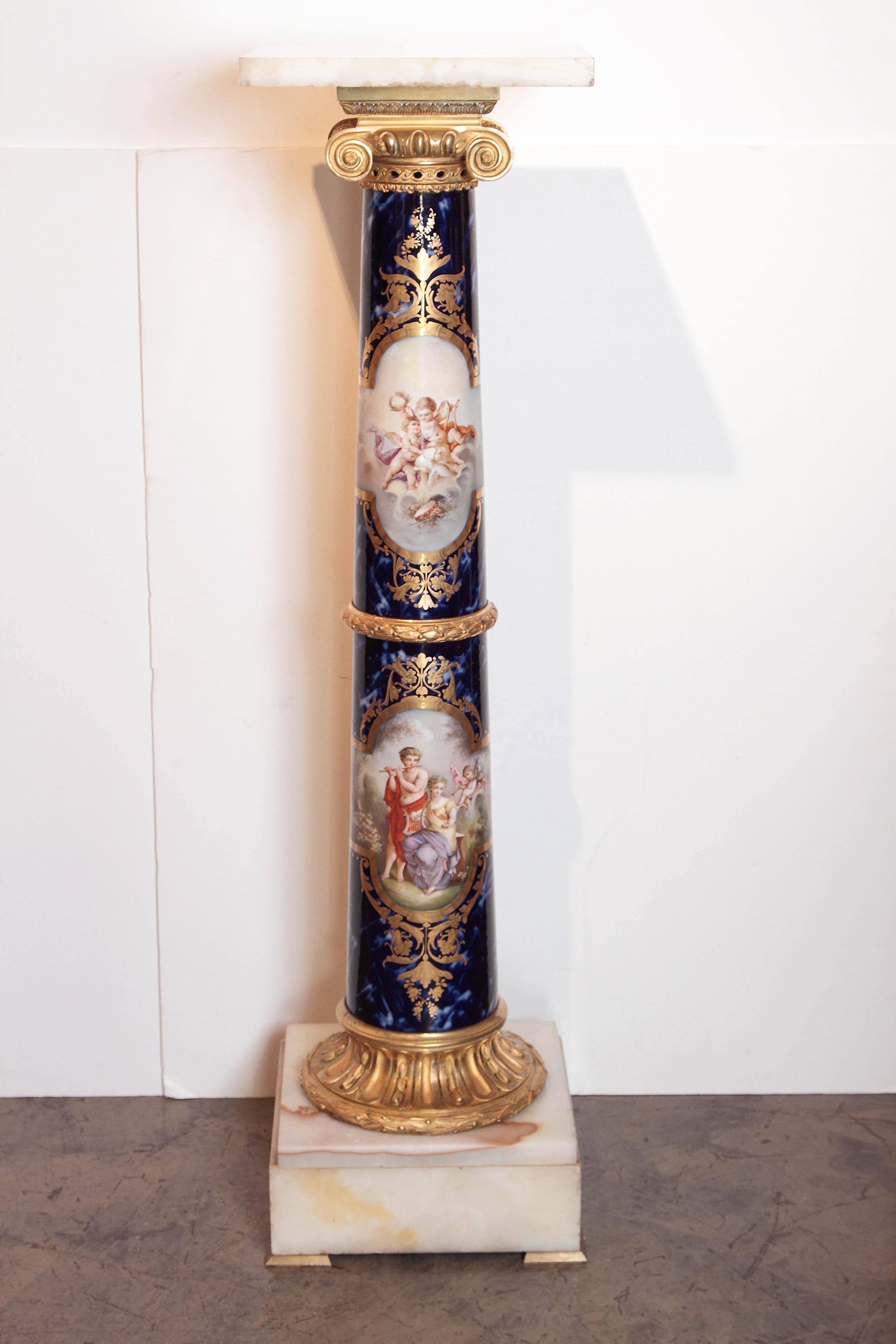 19th Century French Sèvres Porcelain Pedestal For Sale 6