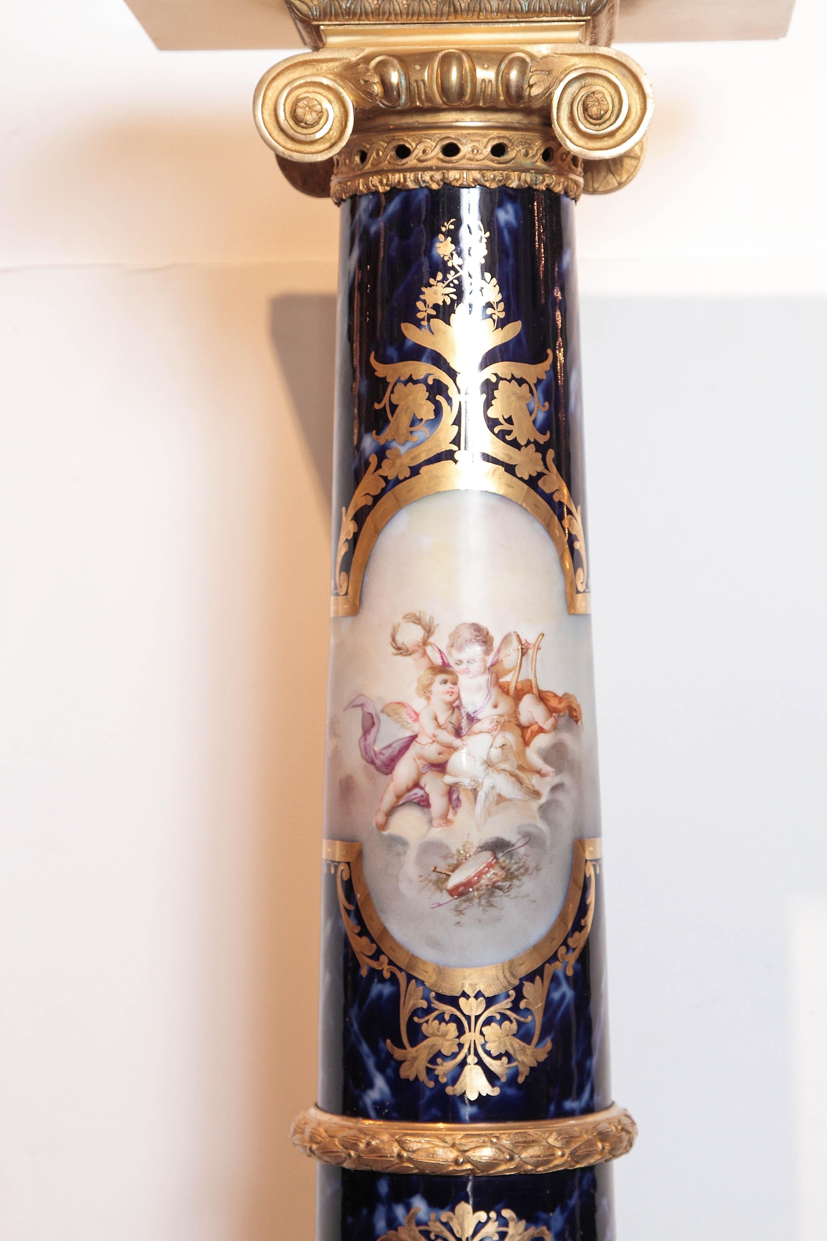 19th Century French Sèvres Porcelain Pedestal For Sale 8