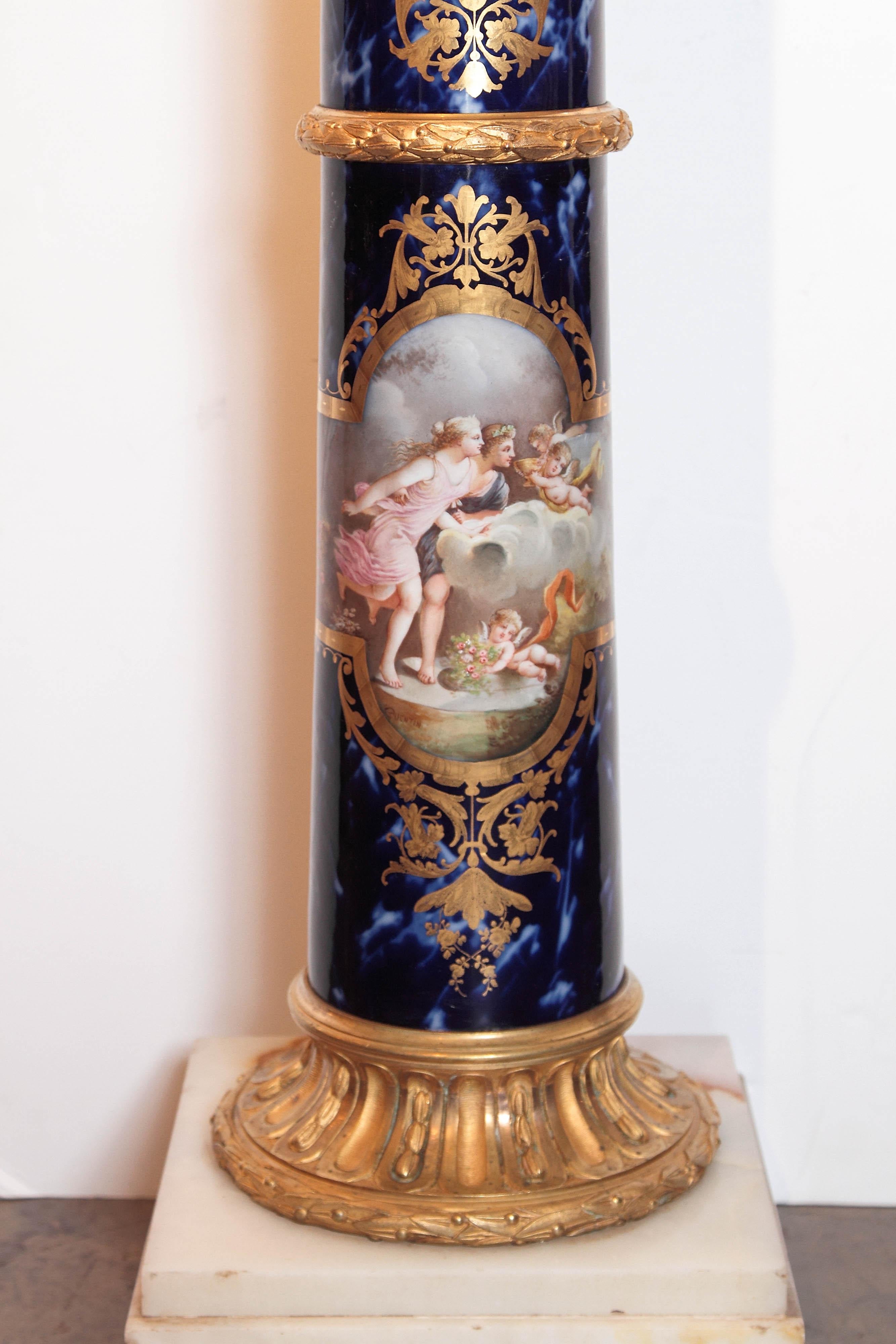 Belle Époque 19th Century French Sèvres Porcelain Pedestal For Sale