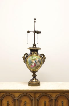 19th Century French Sevres Porcelain with Bronze Ormolu Mounted as a Table Lamp