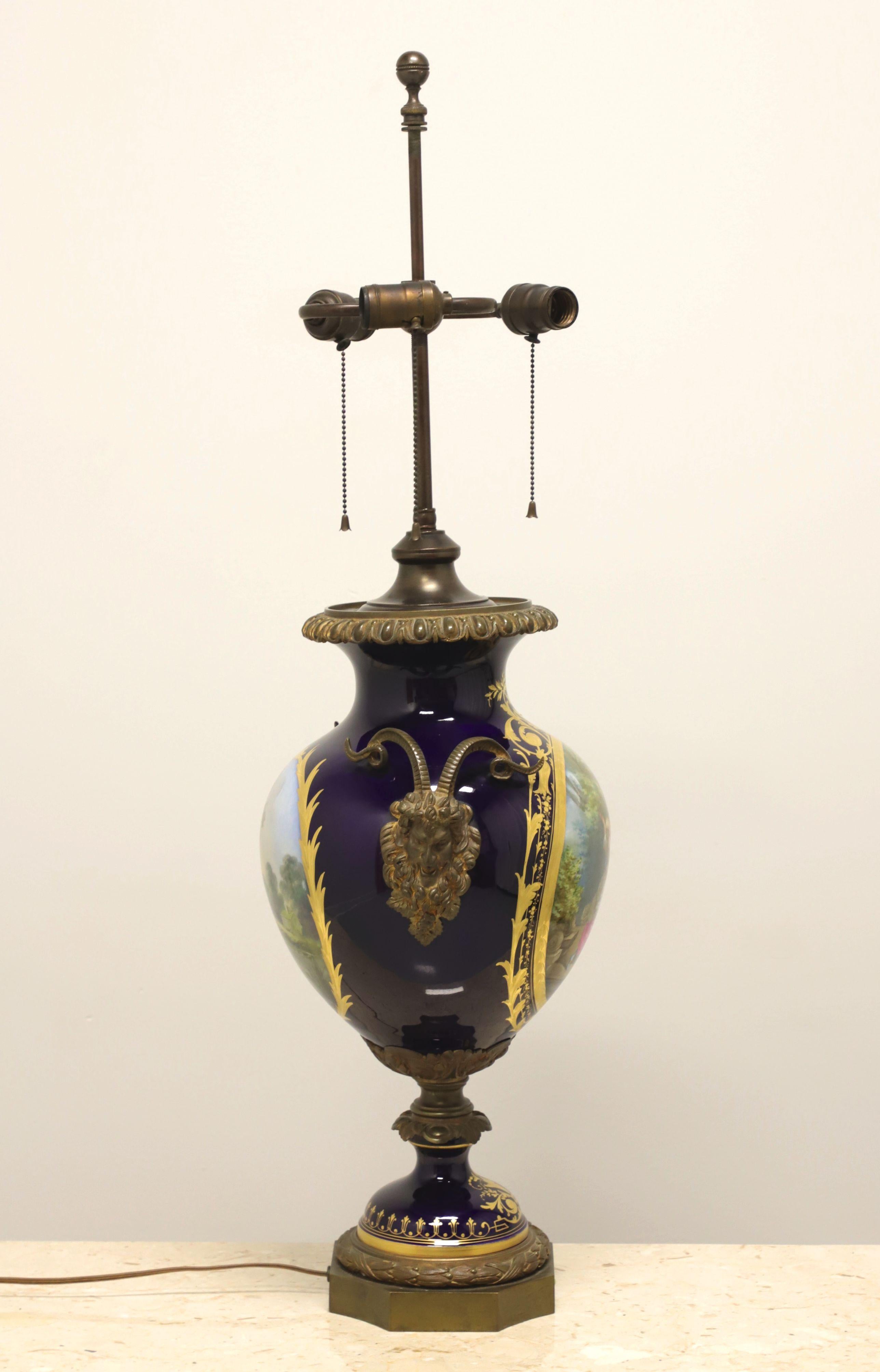 French Provincial 19th Century French Sevres Porcelain with Bronze Ormolu Mounted as a Table Lamp For Sale