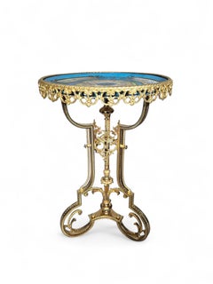 19th Century French Sèvres Style Hand-Painted Porcelain Table with Gilt Bronze M